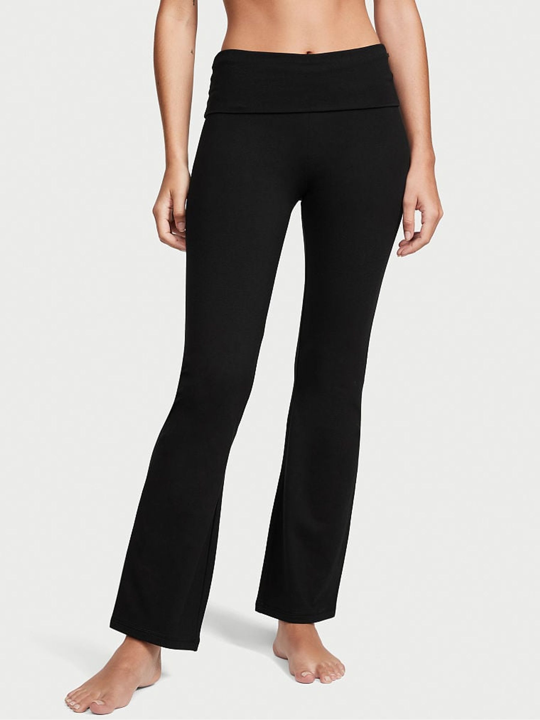 Pure Black Foldover Legging - Image 1 of 3