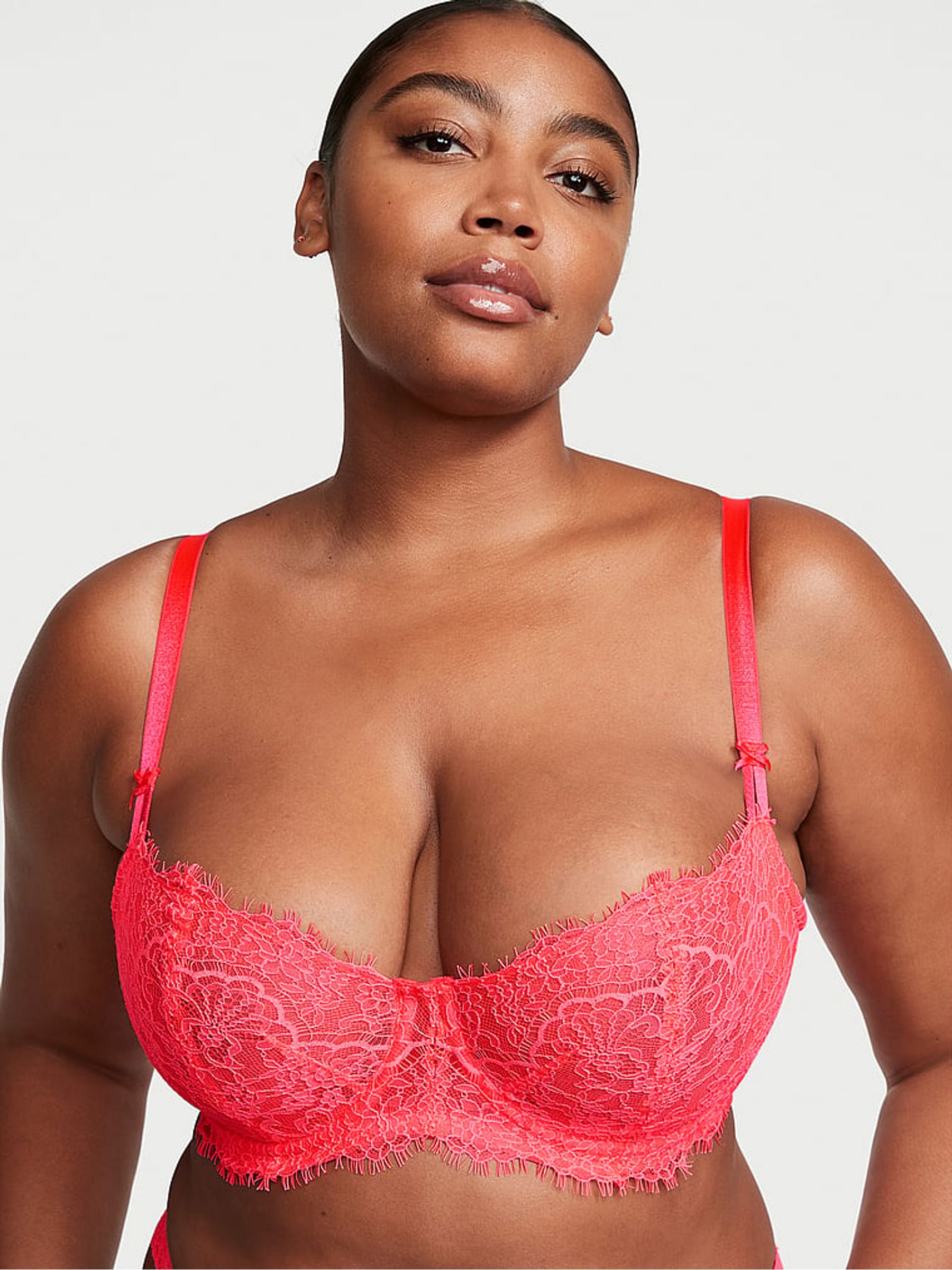 Hottie Pink Wicked Unlined Lace Balcony Bra - Image 1 of 3