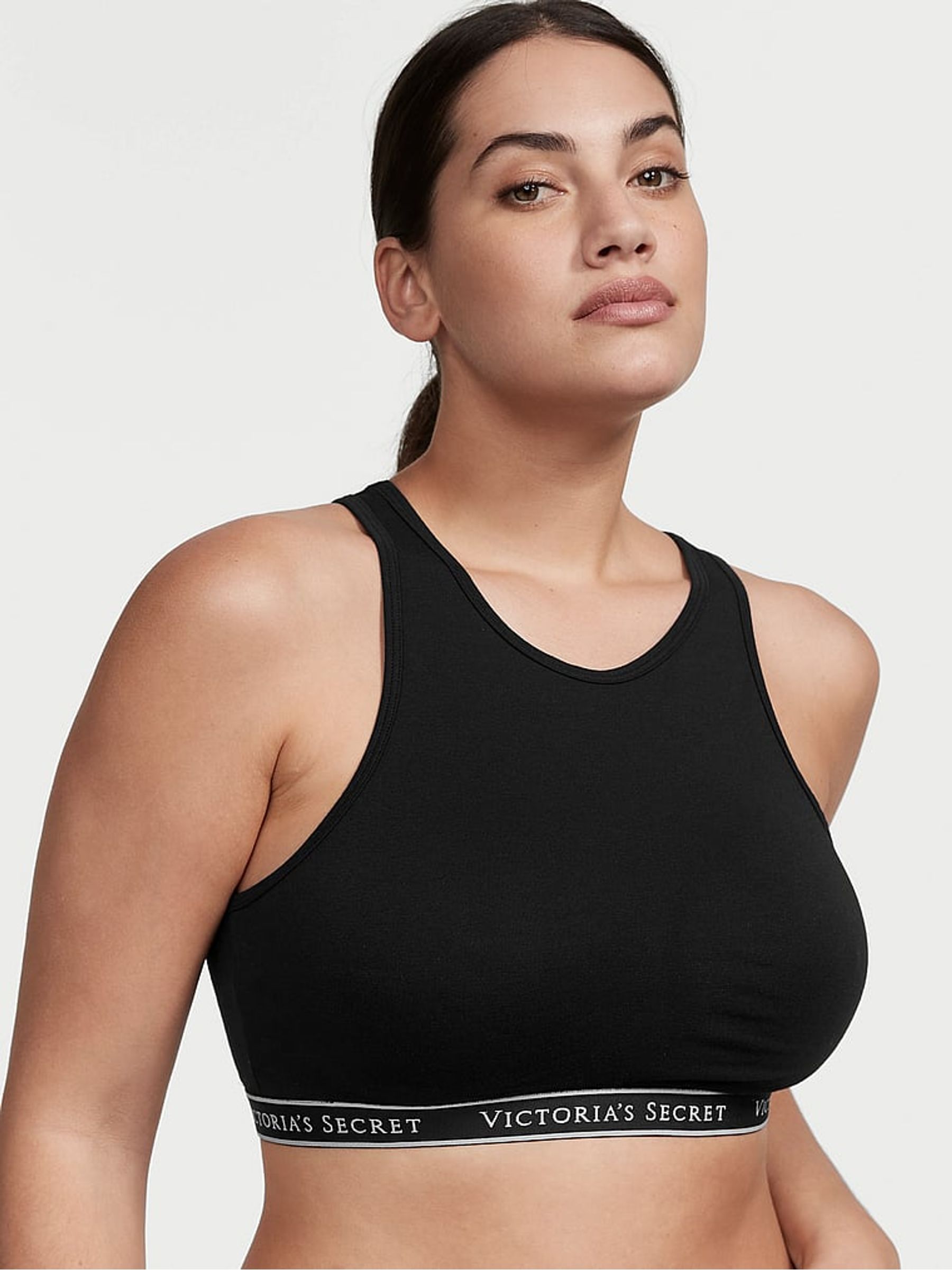 Black Cotton Bralette Low Impact T-Shirt Bra - Image 1 of 3