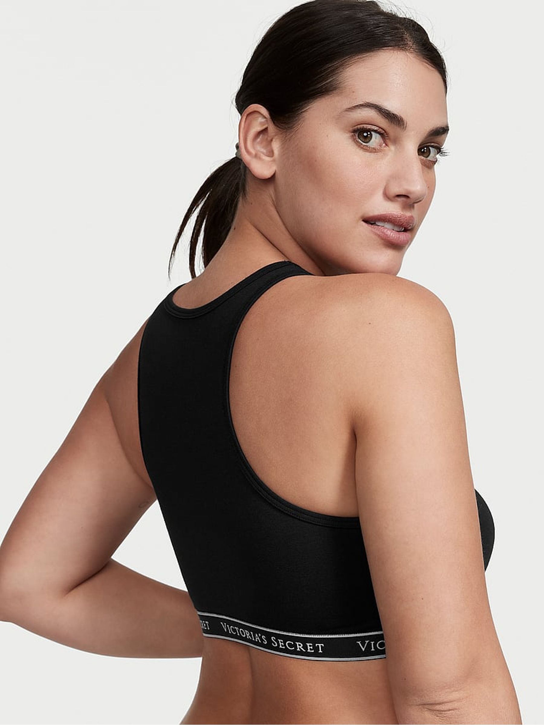 Black Cotton Bralette Low Impact T-Shirt Bra - Image 2 of 3