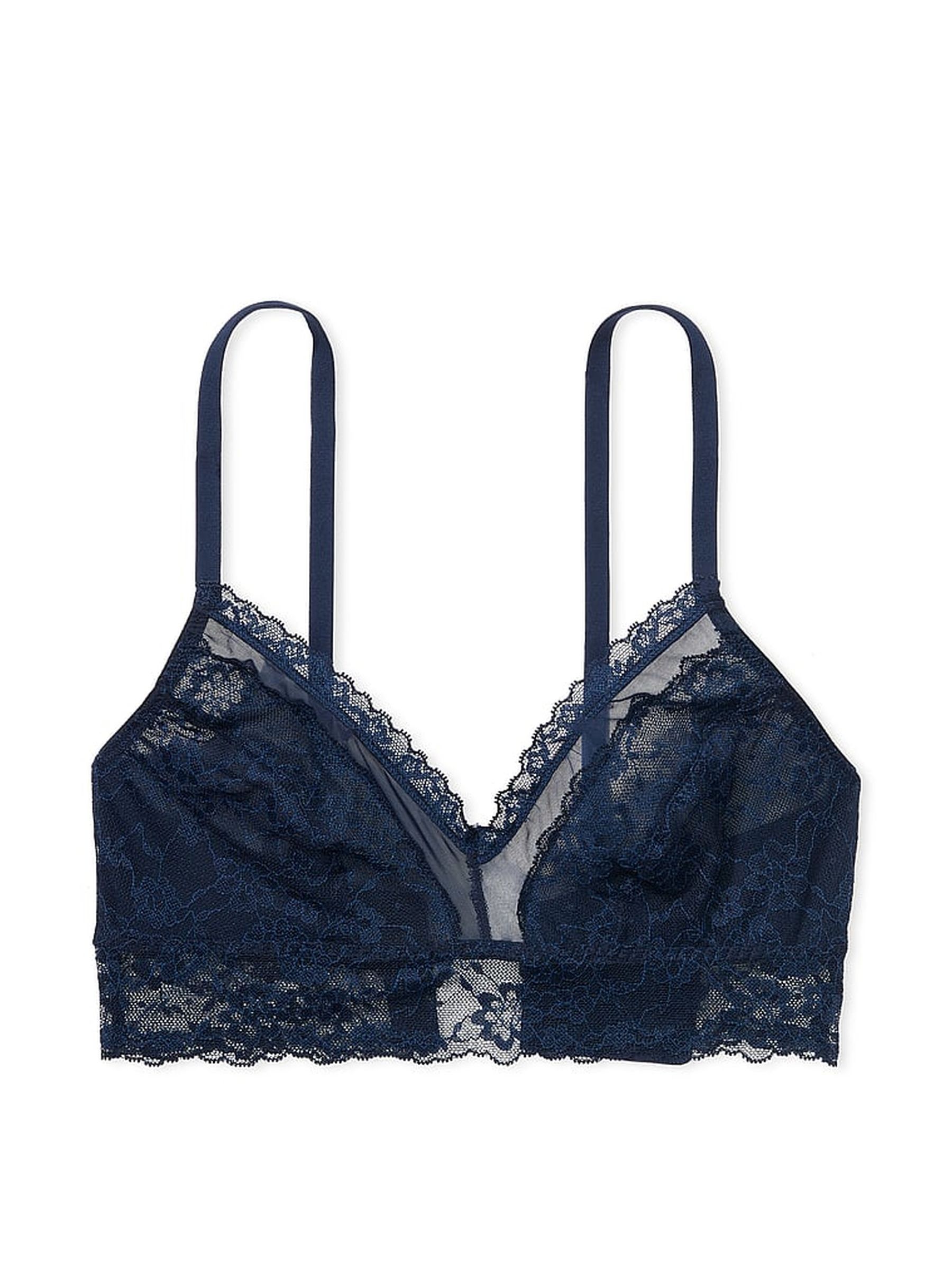 Noir Navy Blue Posey Lace Bralette Bra - Image 1 of 3