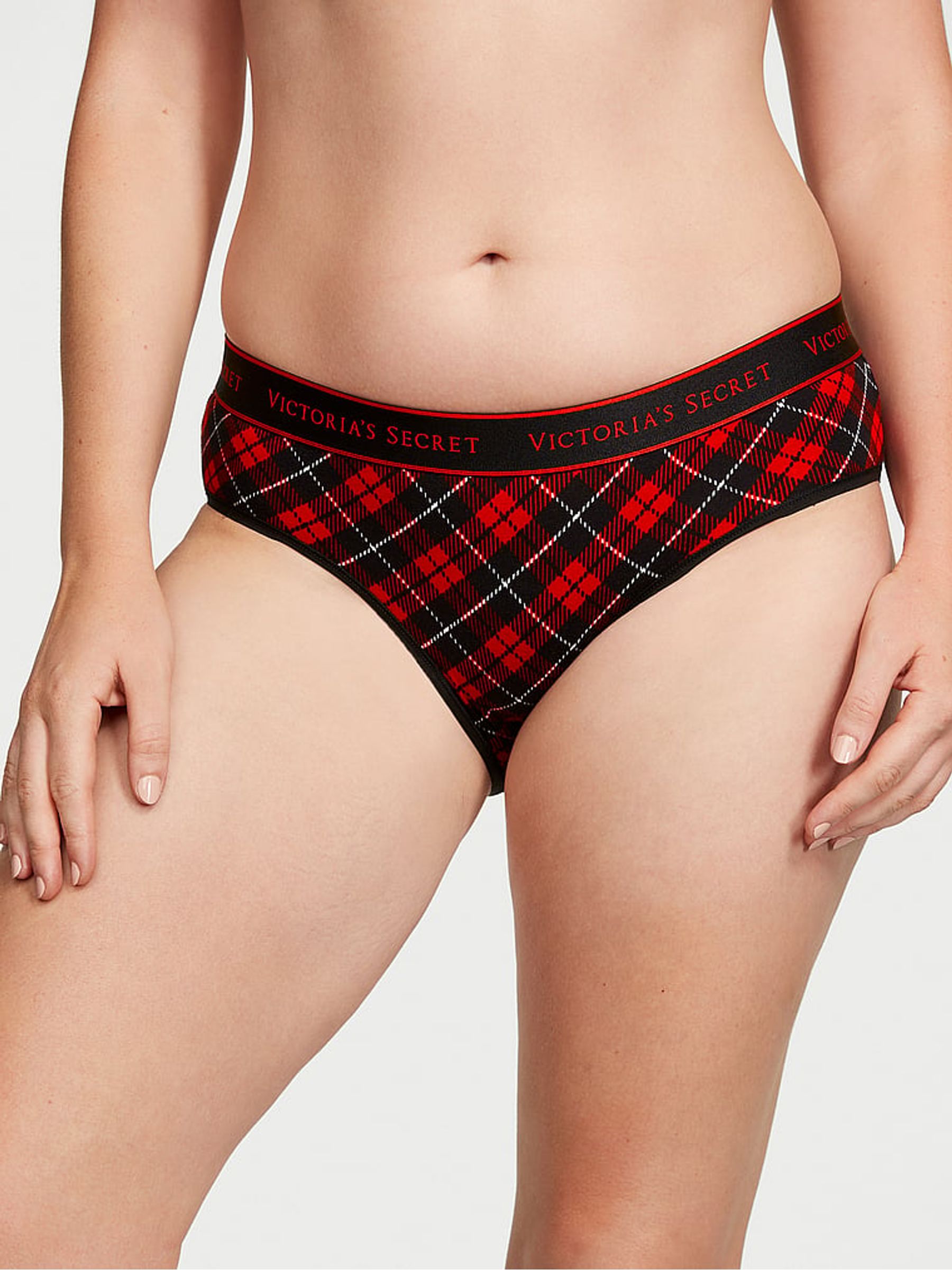 Lipstick Red Holiday Tartan Hipster Logo Knickers - Image 1 of 1