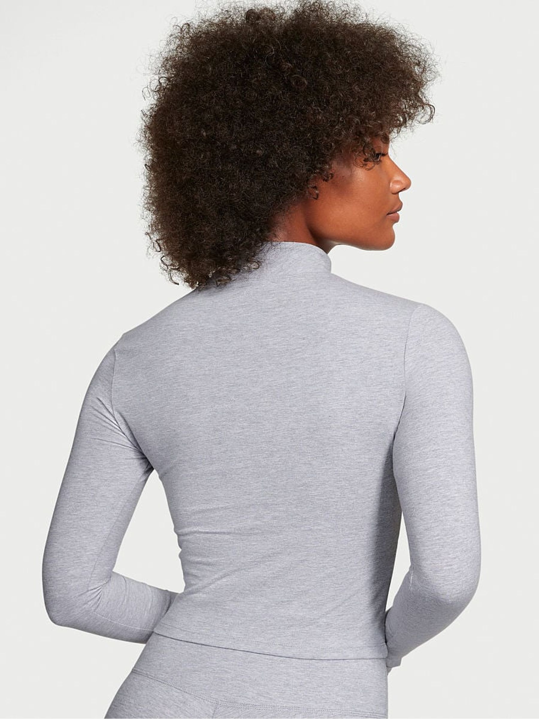 Medium Heather Grey Cutout Long Sleeved Top - Image 2 of 3