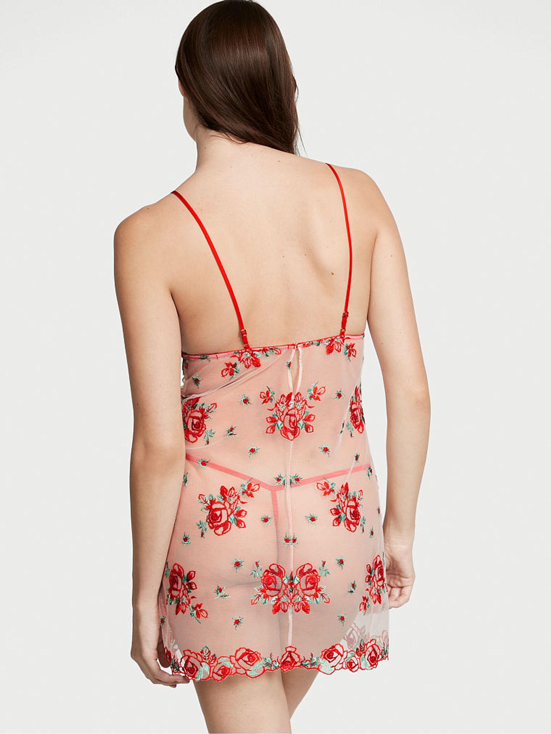 Evening Blush Pink Embroidered Slip Dress - Image 2 of 3