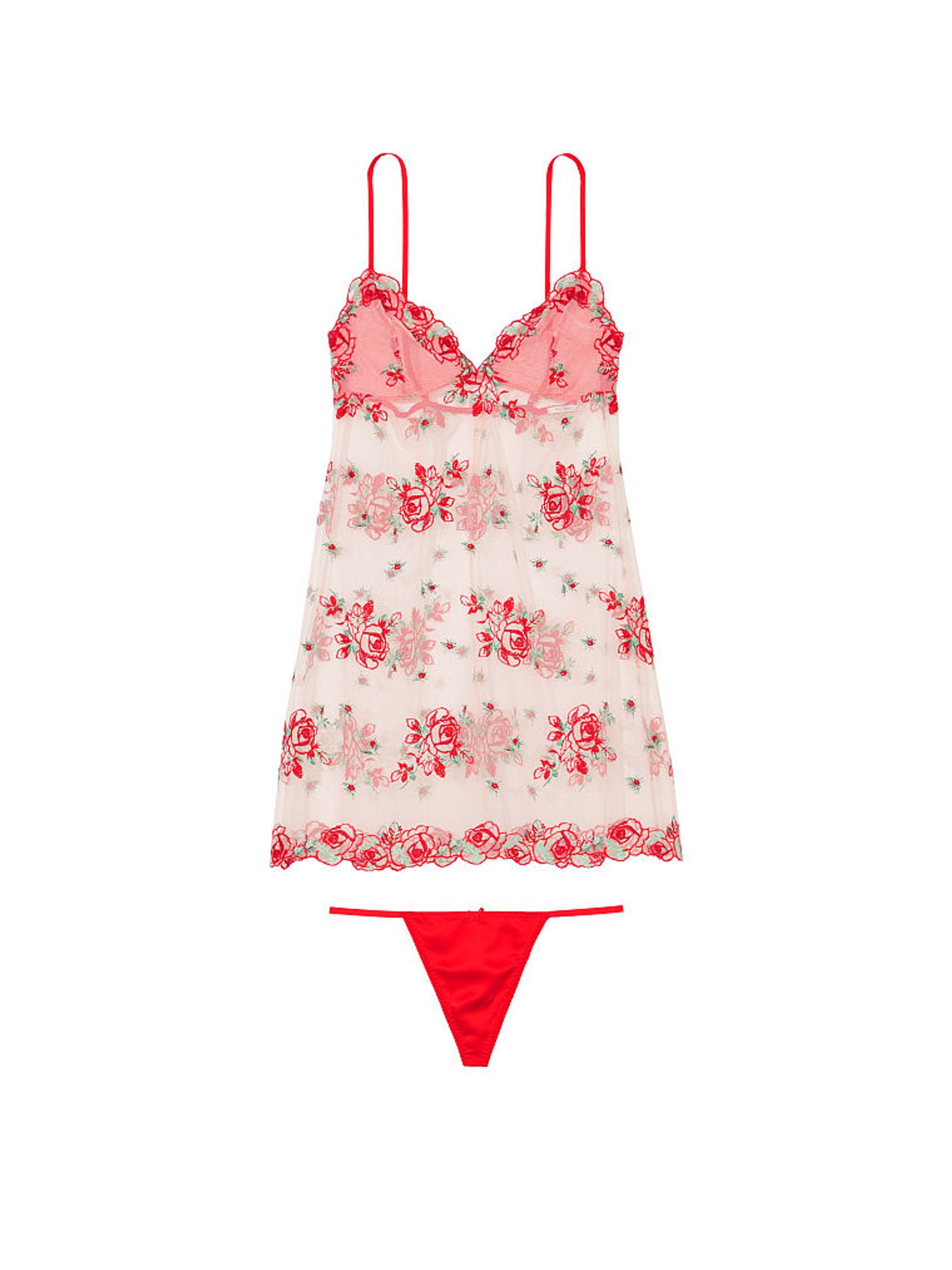 Evening Blush Pink Embroidered Slip Dress - Image 3 of 3