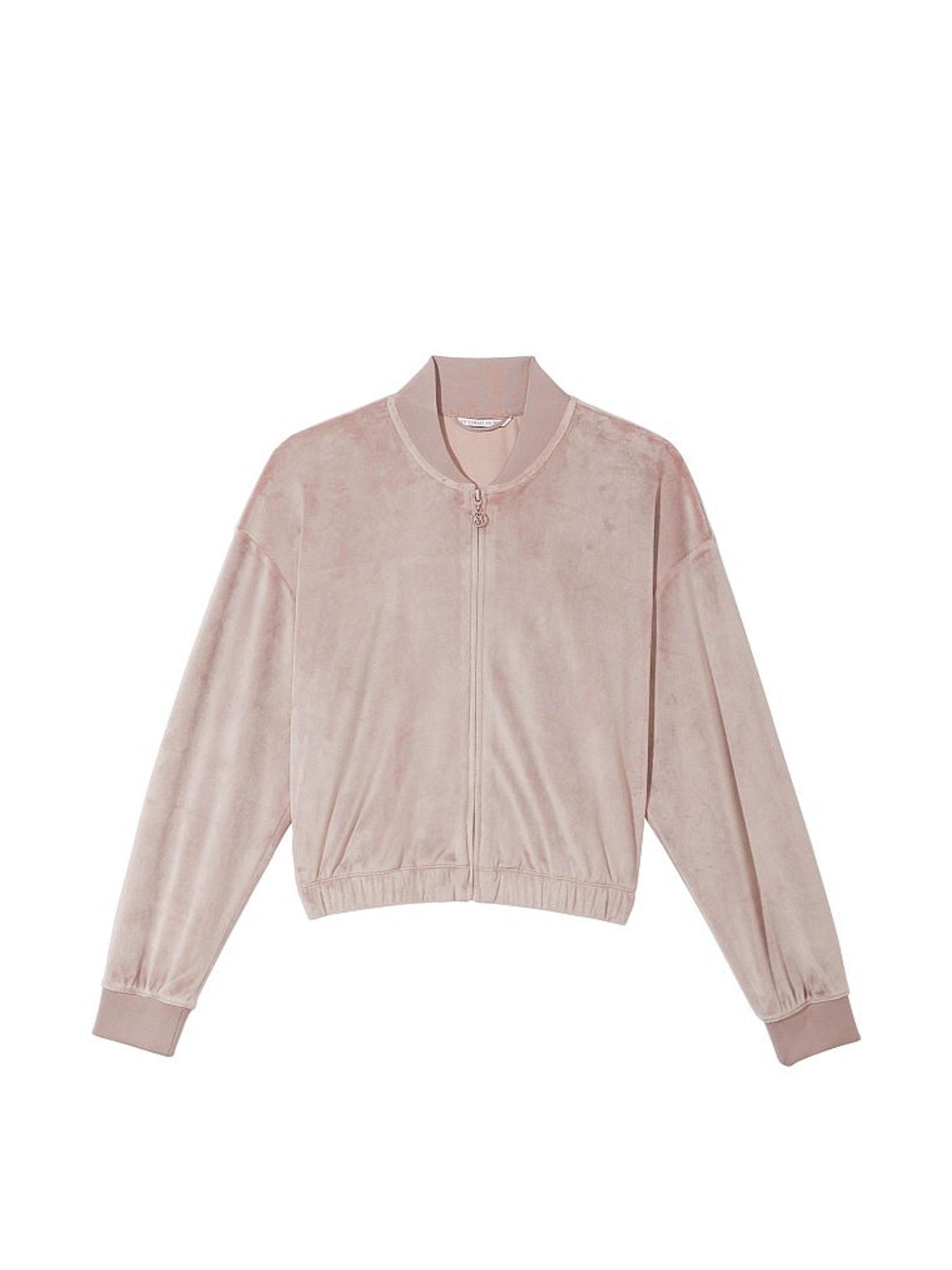 Candlelight Rose Pink Velour Bomber Jacket - Image 3 of 3