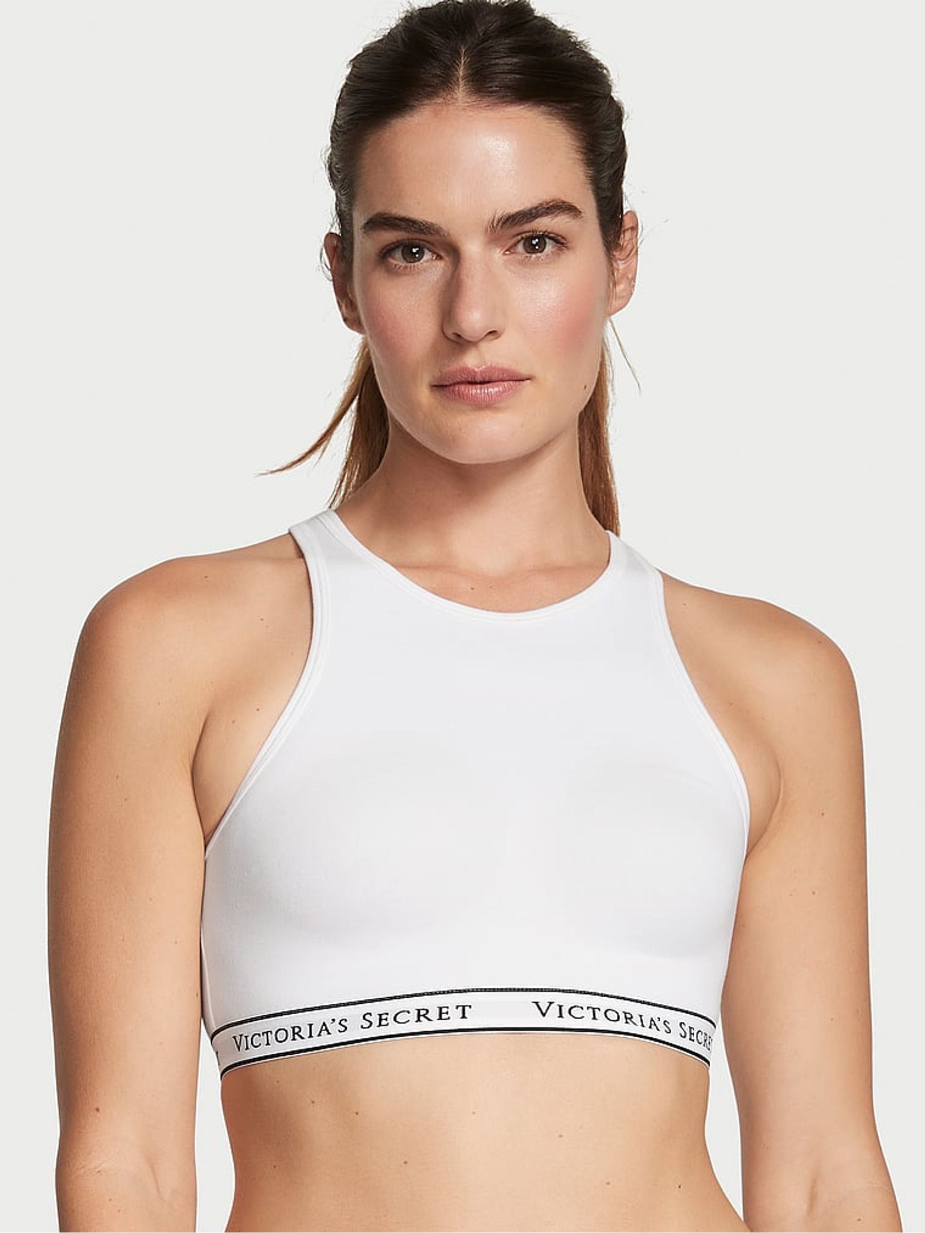 White Cotton Bralette Low Impact T-Shirt Bra - Image 1 of 3