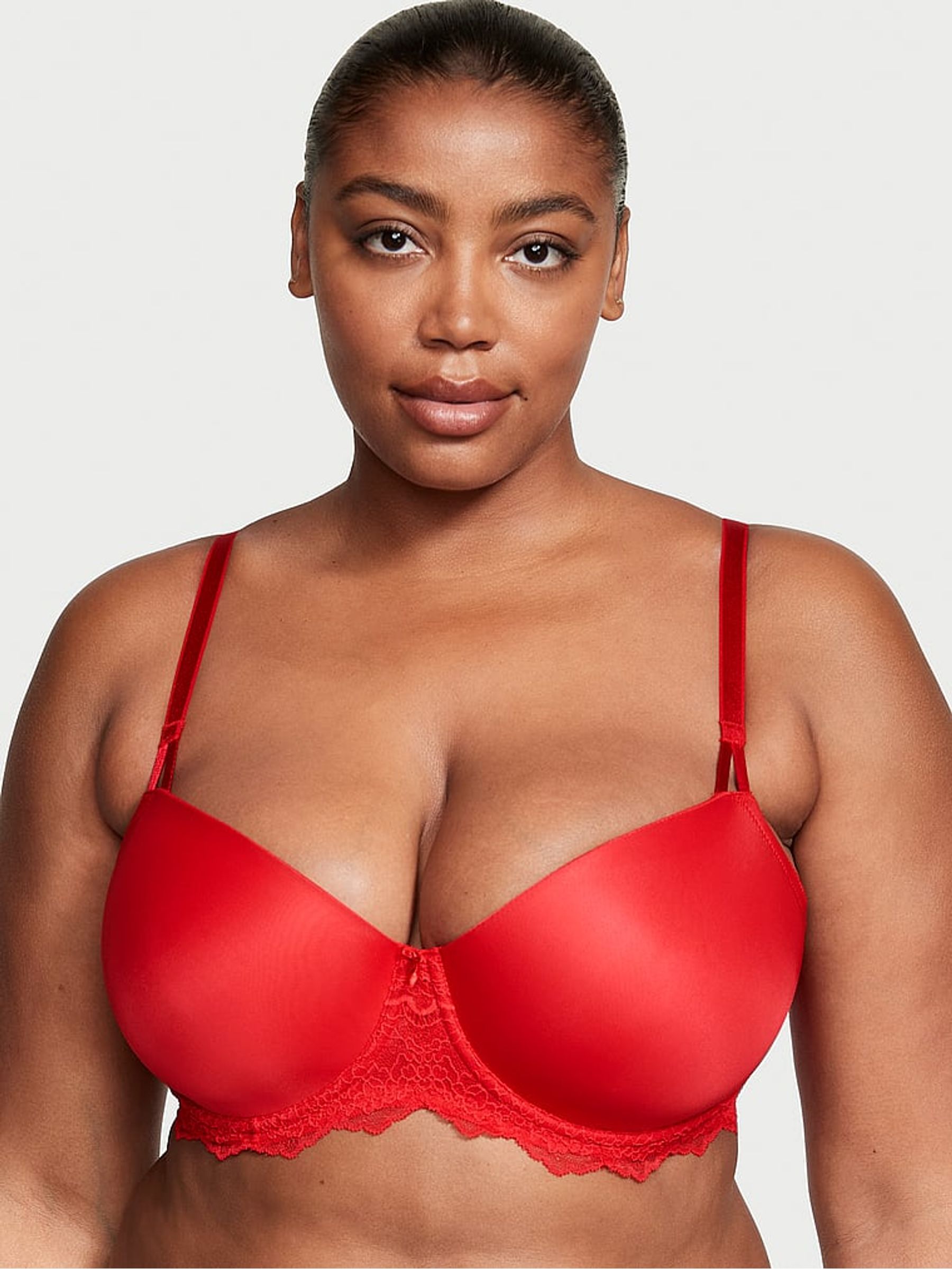 Lipstick Red Lightly Lined Demi Bra - Image 1 of 1