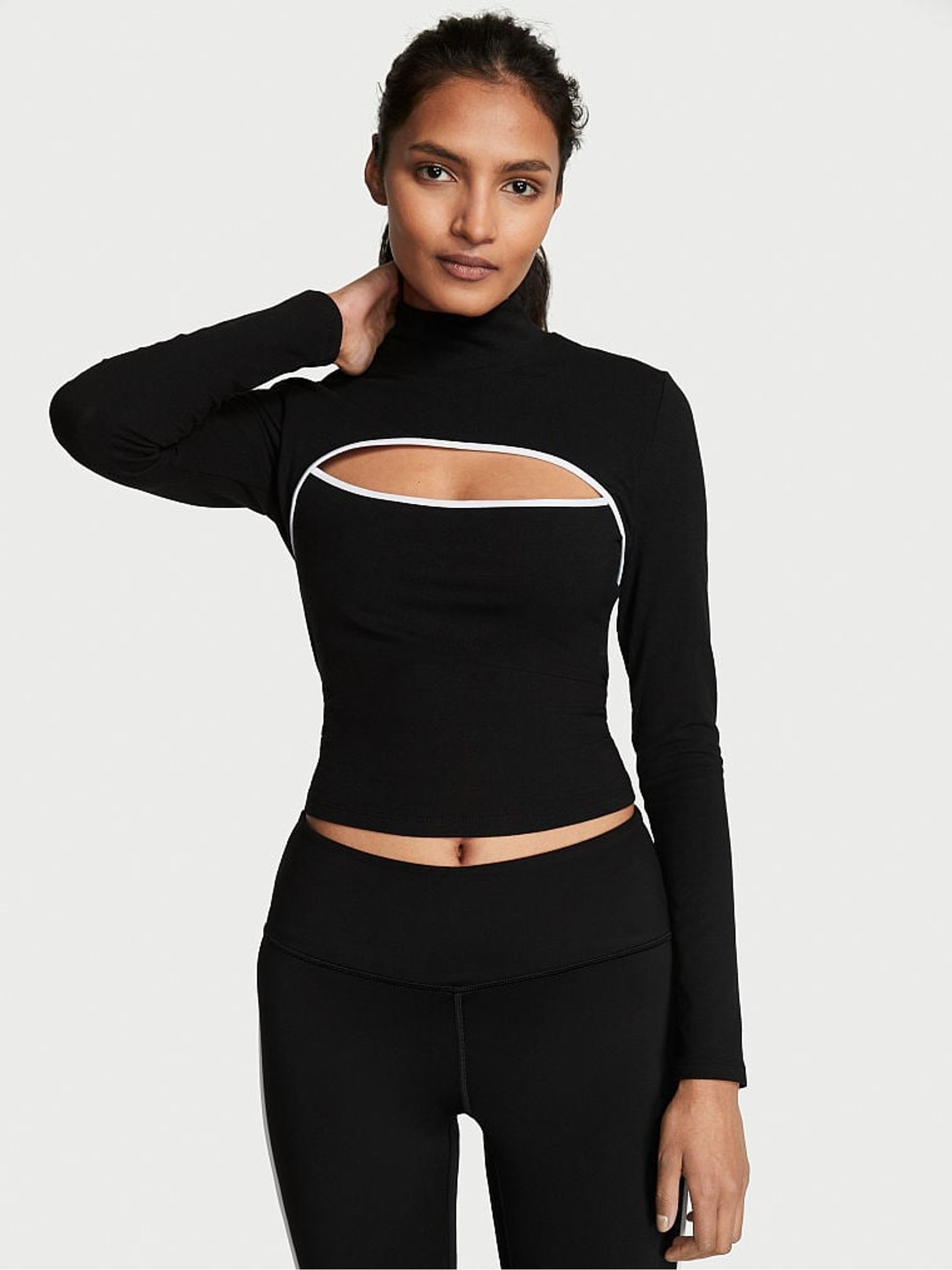Pure Black Cutout Long Sleeved Top - Image 1 of 1