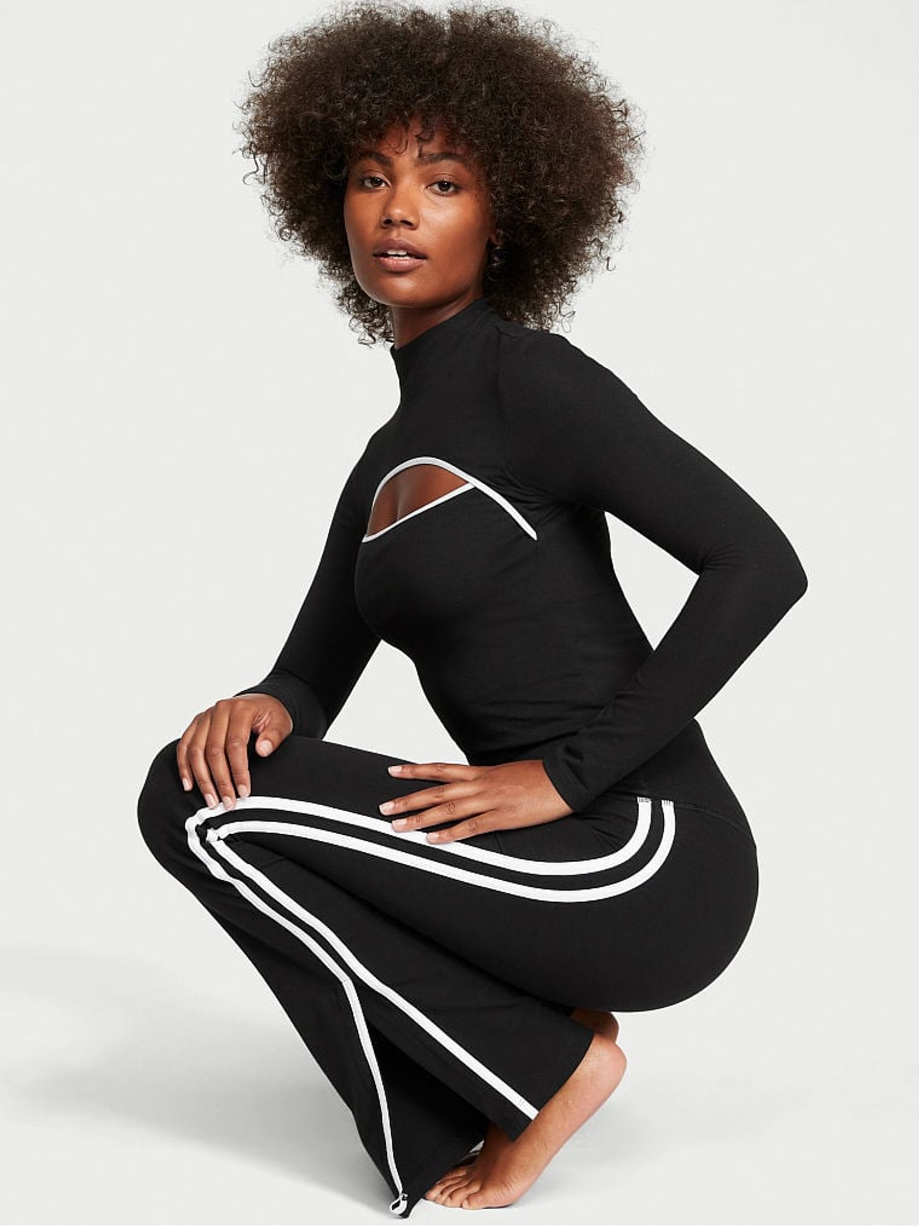Pure Black Cutout Long Sleeved Top - Image 3 of 4