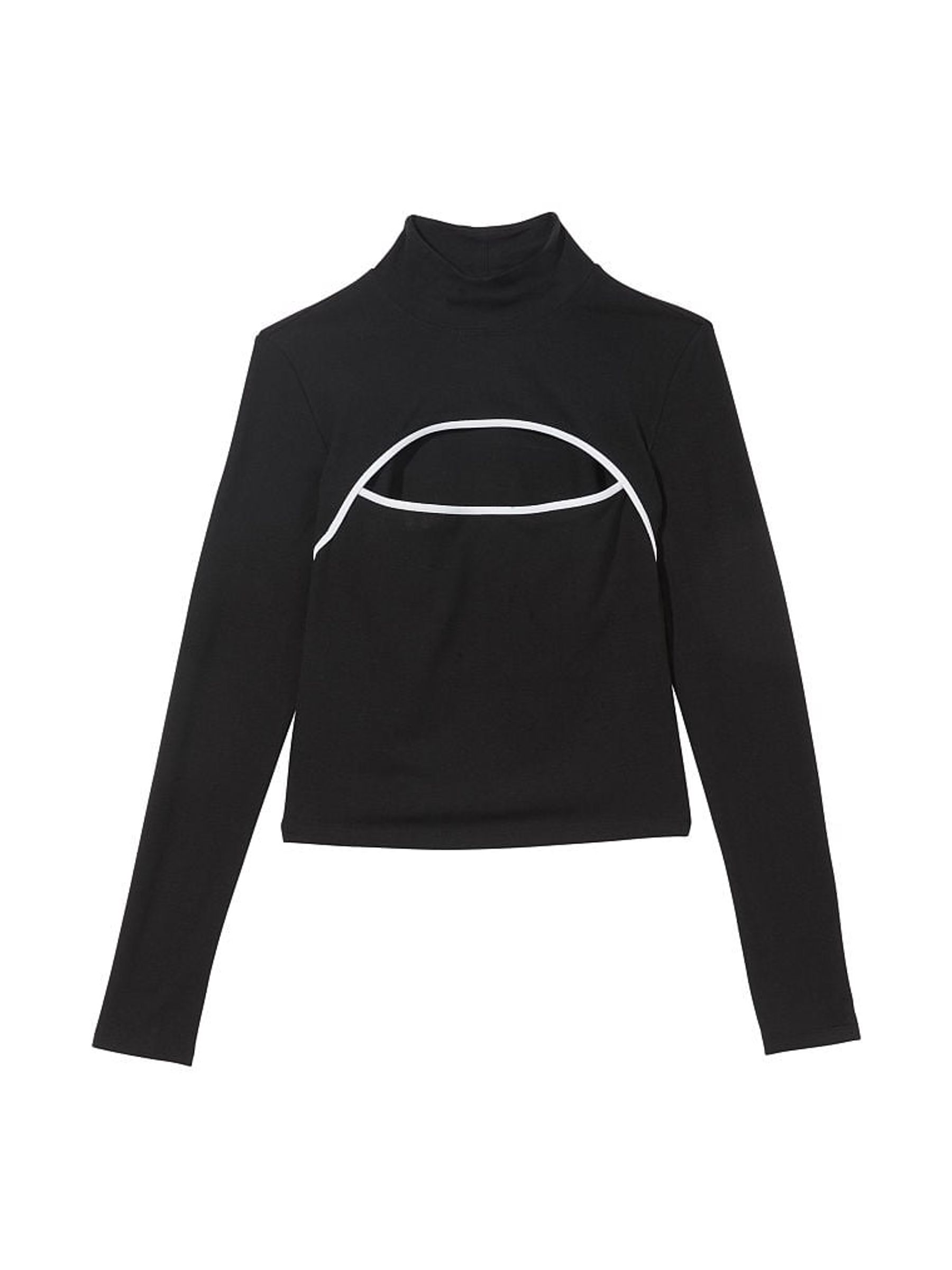 Pure Black Cutout Long Sleeved Top - Image 4 of 4