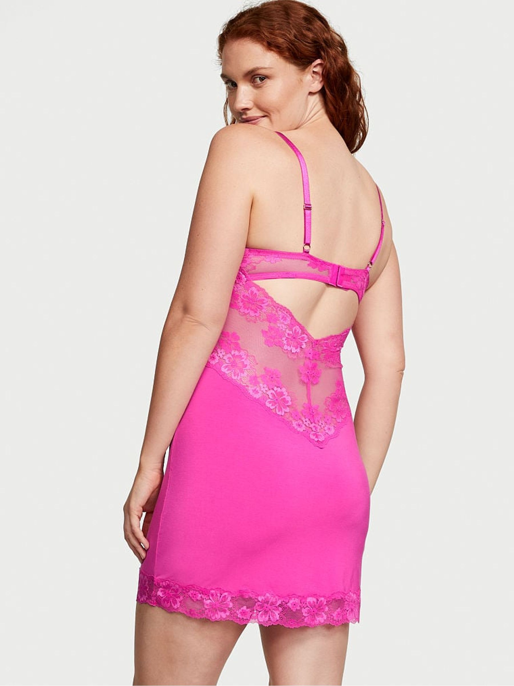Fuchsia Frenzy Pink Modal Slip Dress - Image 2 of 3
