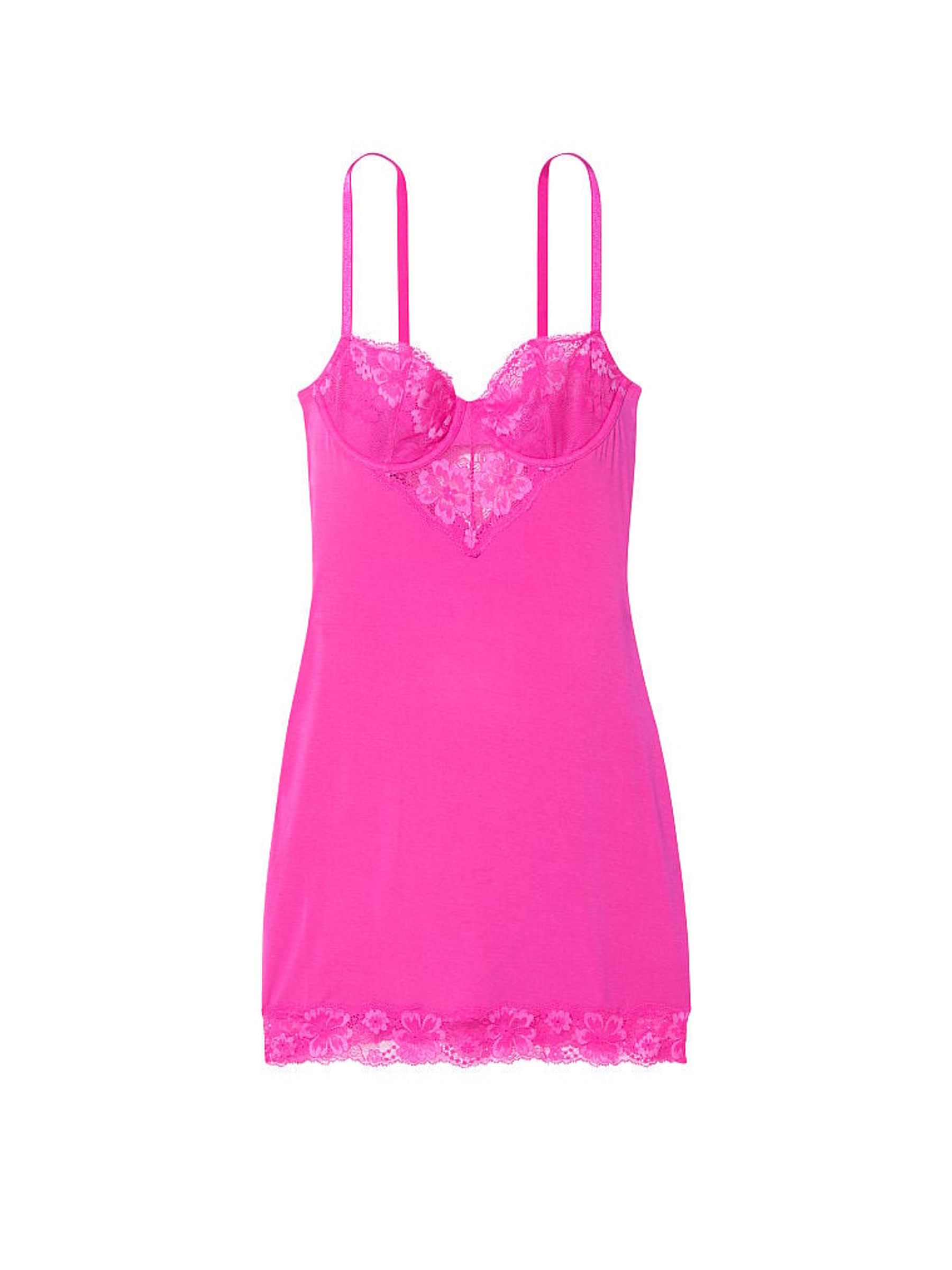 Fuchsia Frenzy Pink Modal Slip Dress - Image 3 of 3