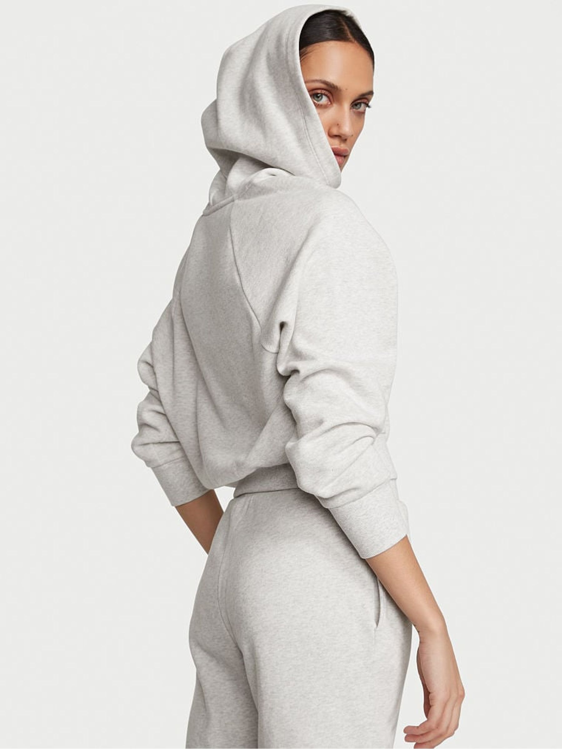 Snow Heather Grey Dahlia Lace Up Hoodie - Image 2 of 3