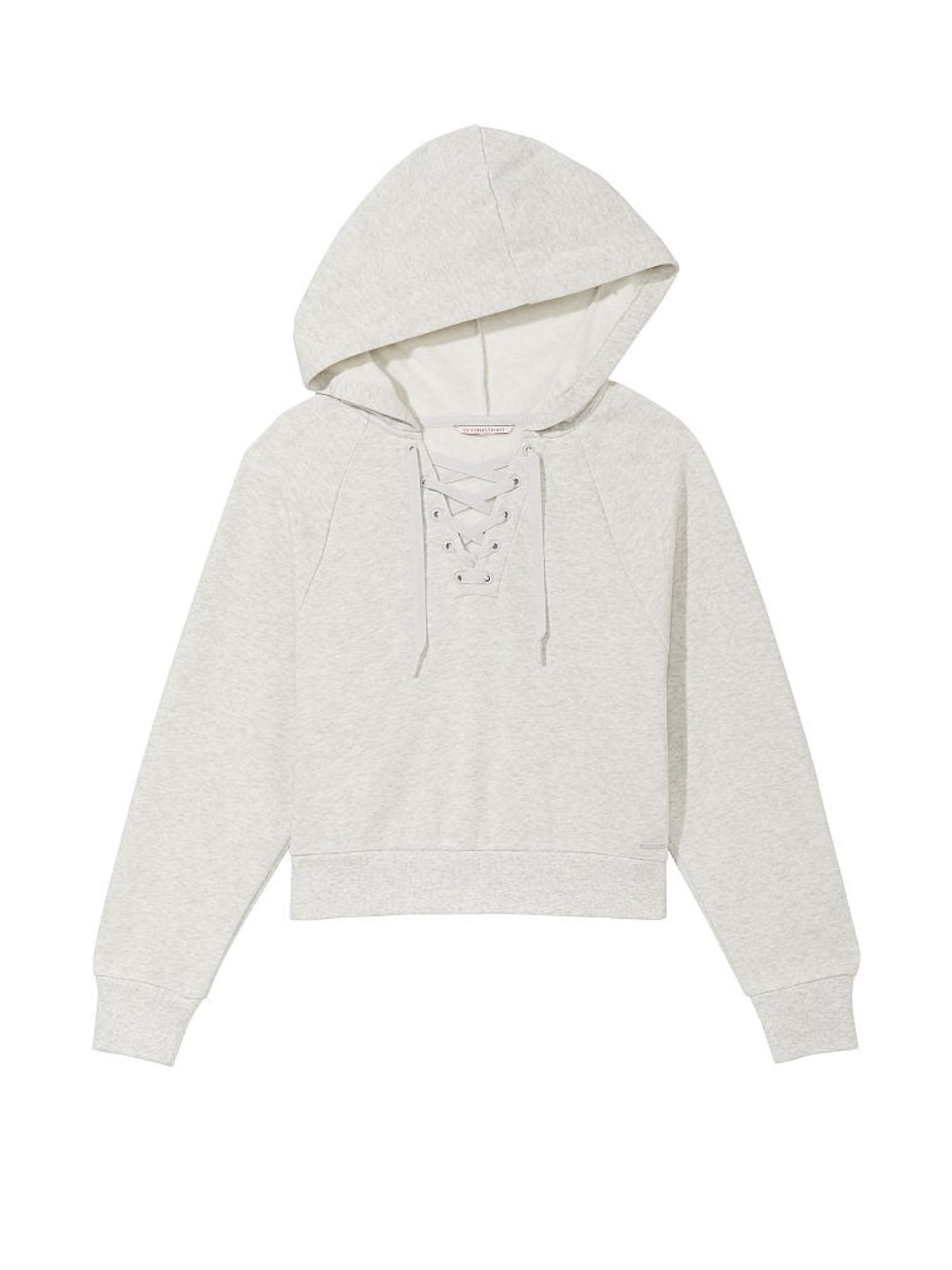 Snow Heather Grey Dahlia Lace Up Hoodie - Image 3 of 3