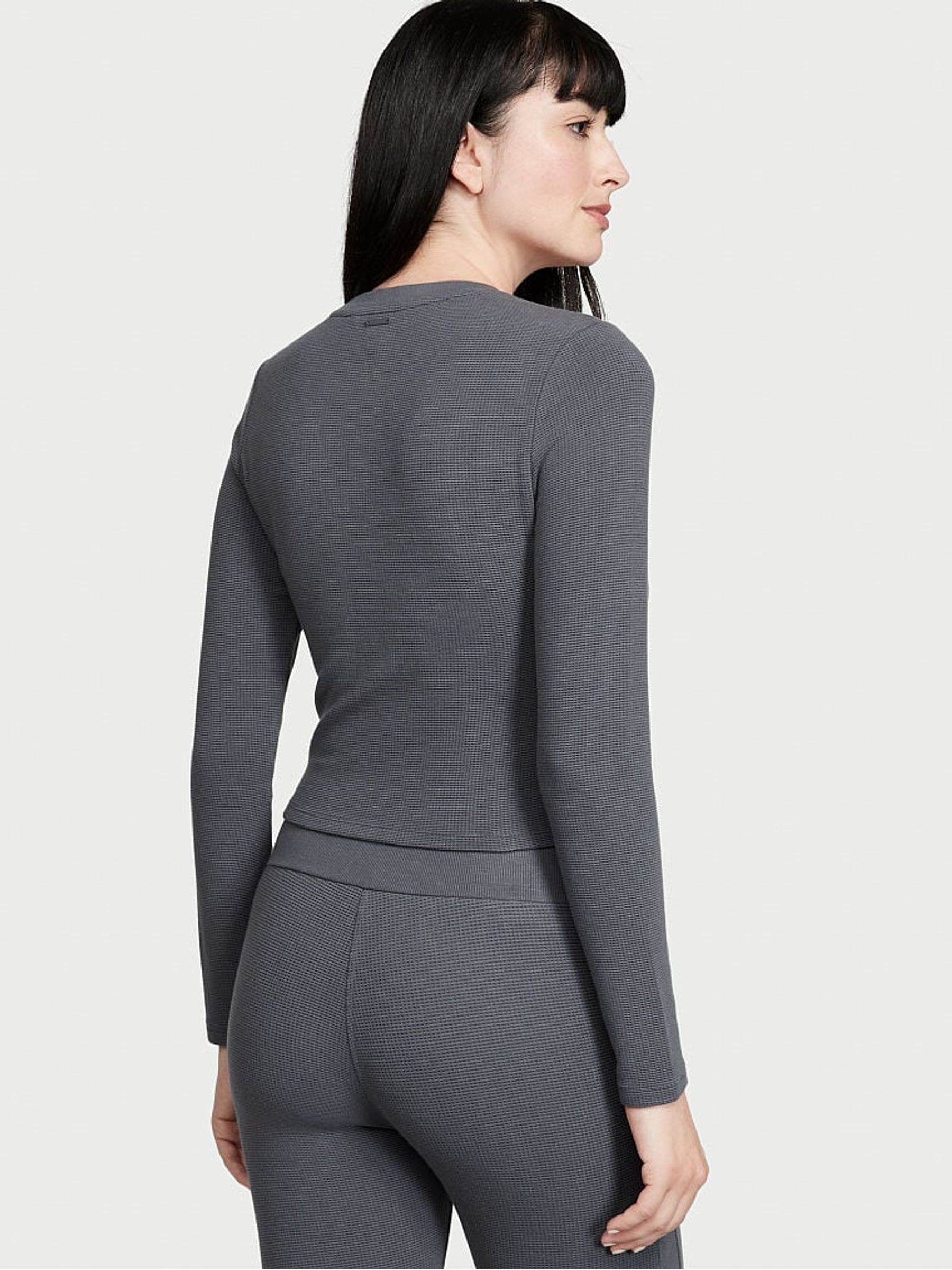 Infinity Blue Double Knit Waffle Twist Top - Image 2 of 4
