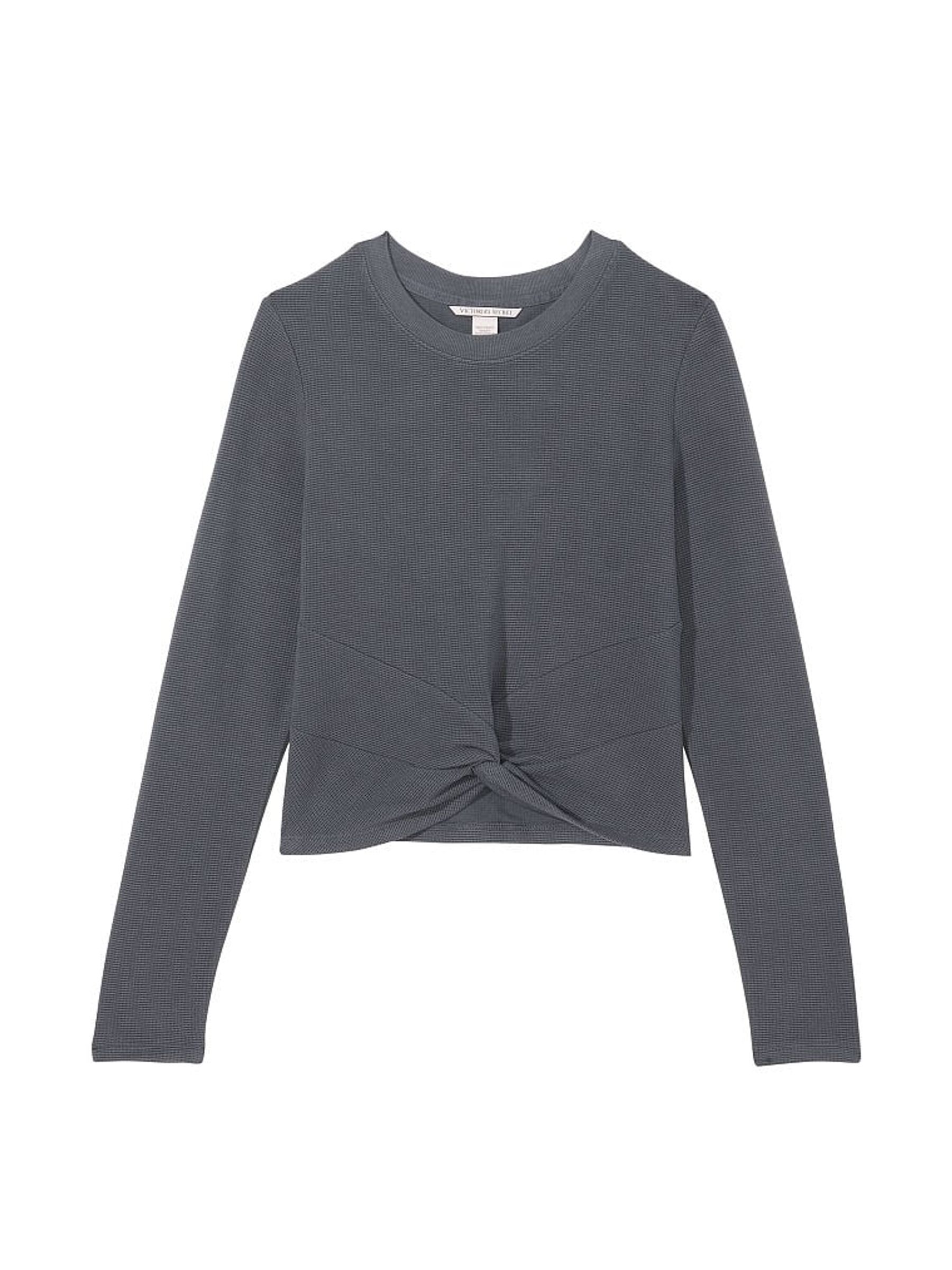 Infinity Blue Double Knit Waffle Twist Top - Image 4 of 4