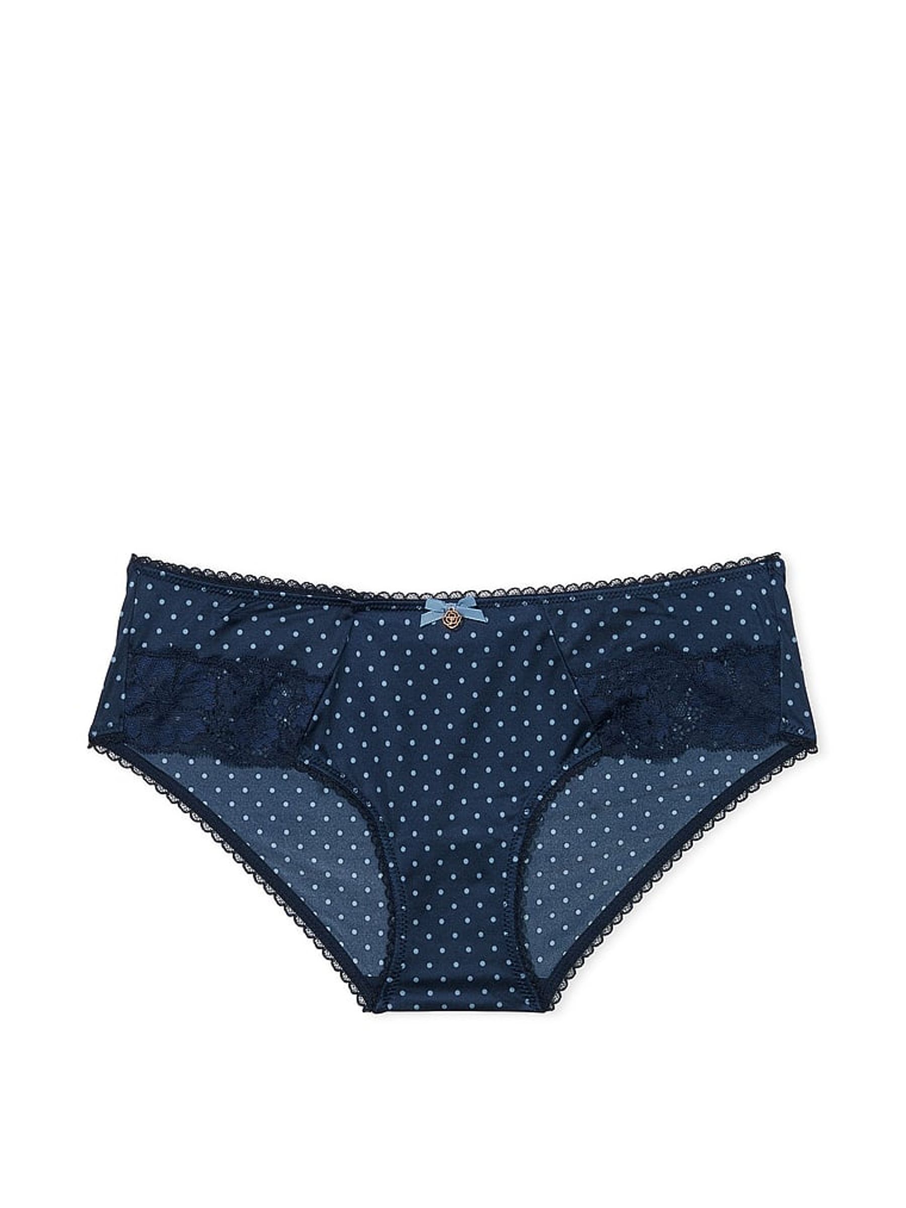 Noir Navy Blue Dot Print Smooth Hipster Knickers - Image 3 of 3
