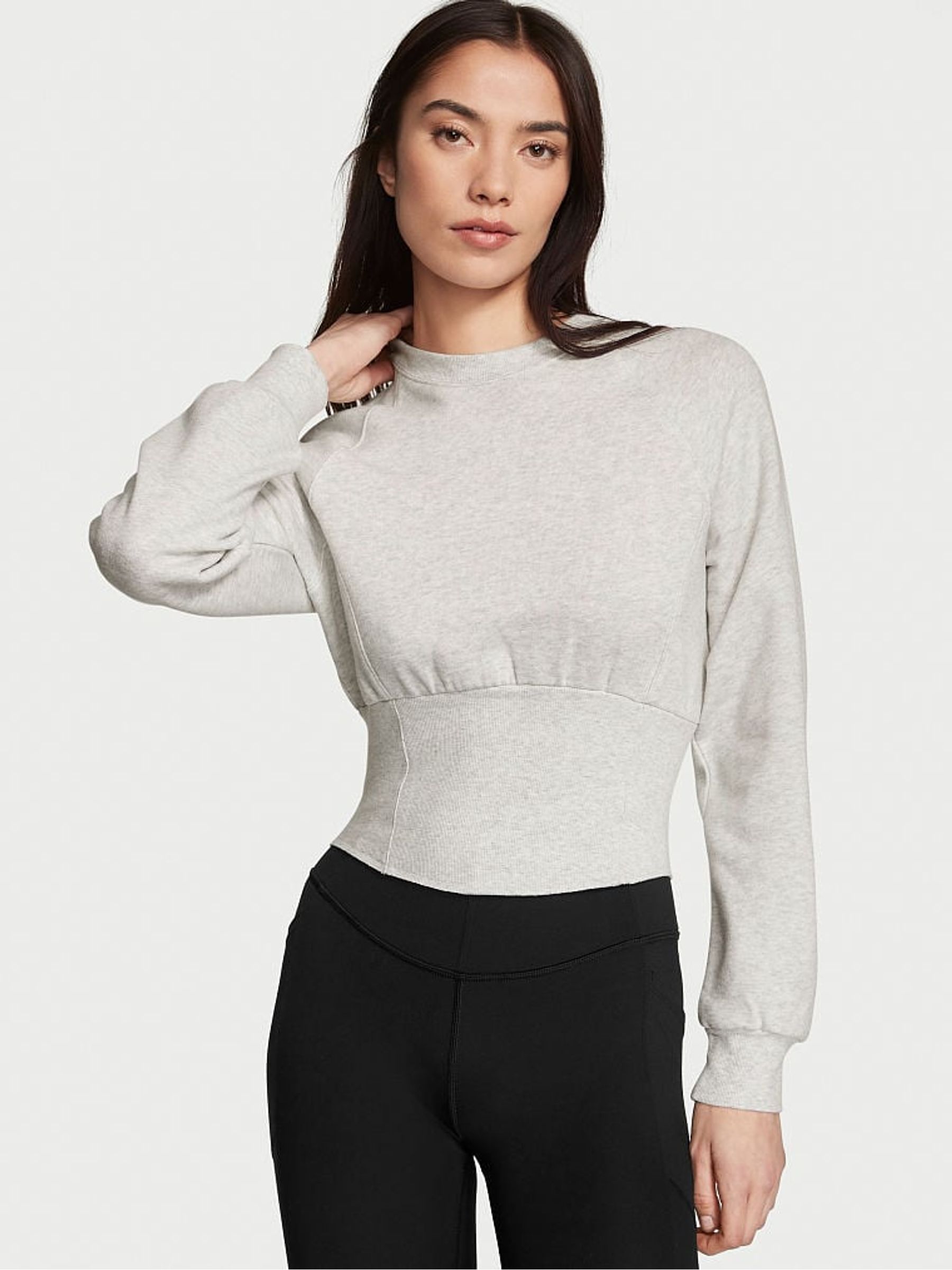 Snow Heather Grey Fleece Crew Sweatshirt - Image 1 of 3
