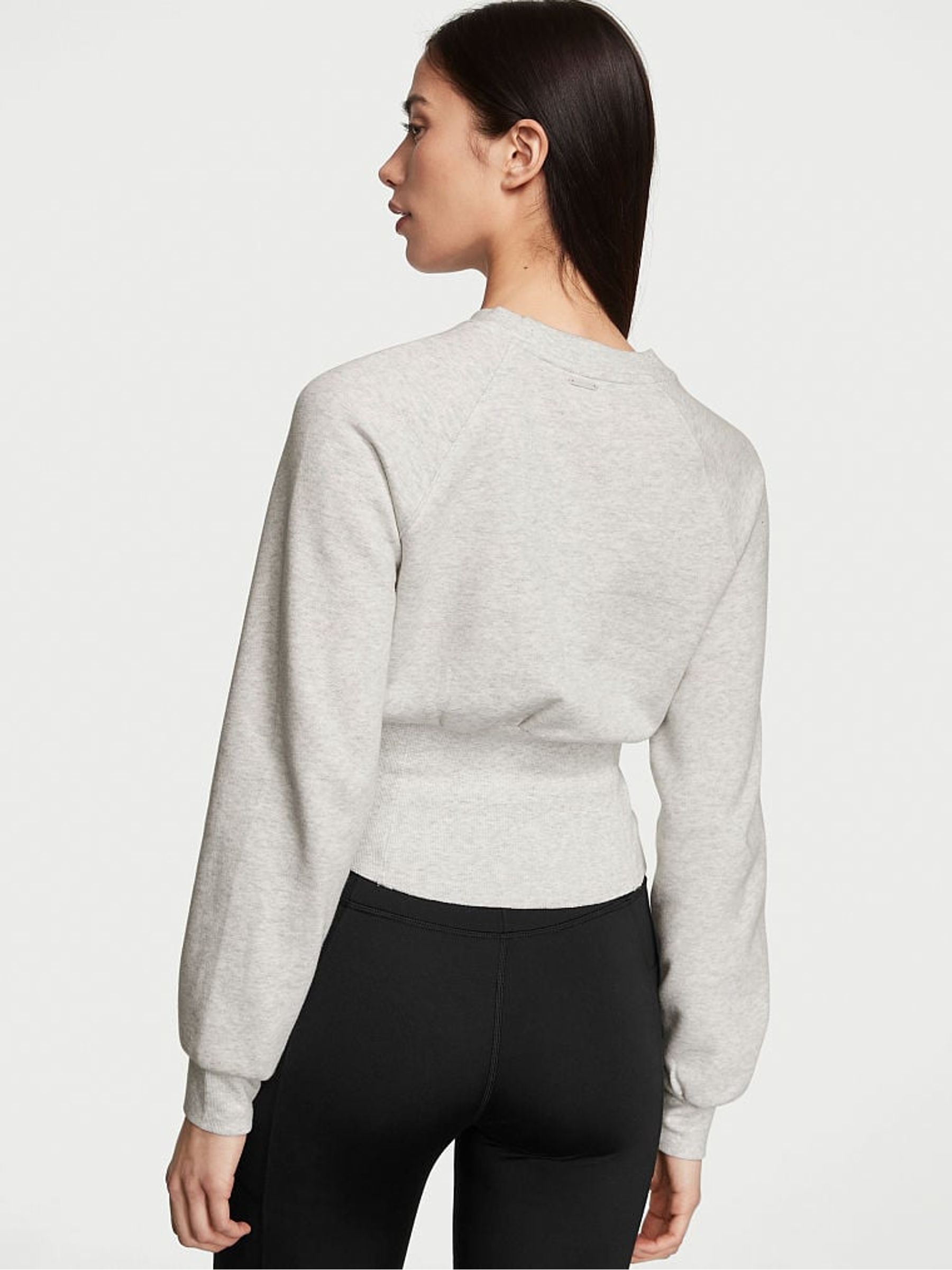 Snow Heather Grey Fleece Crew Sweatshirt - Image 2 of 3