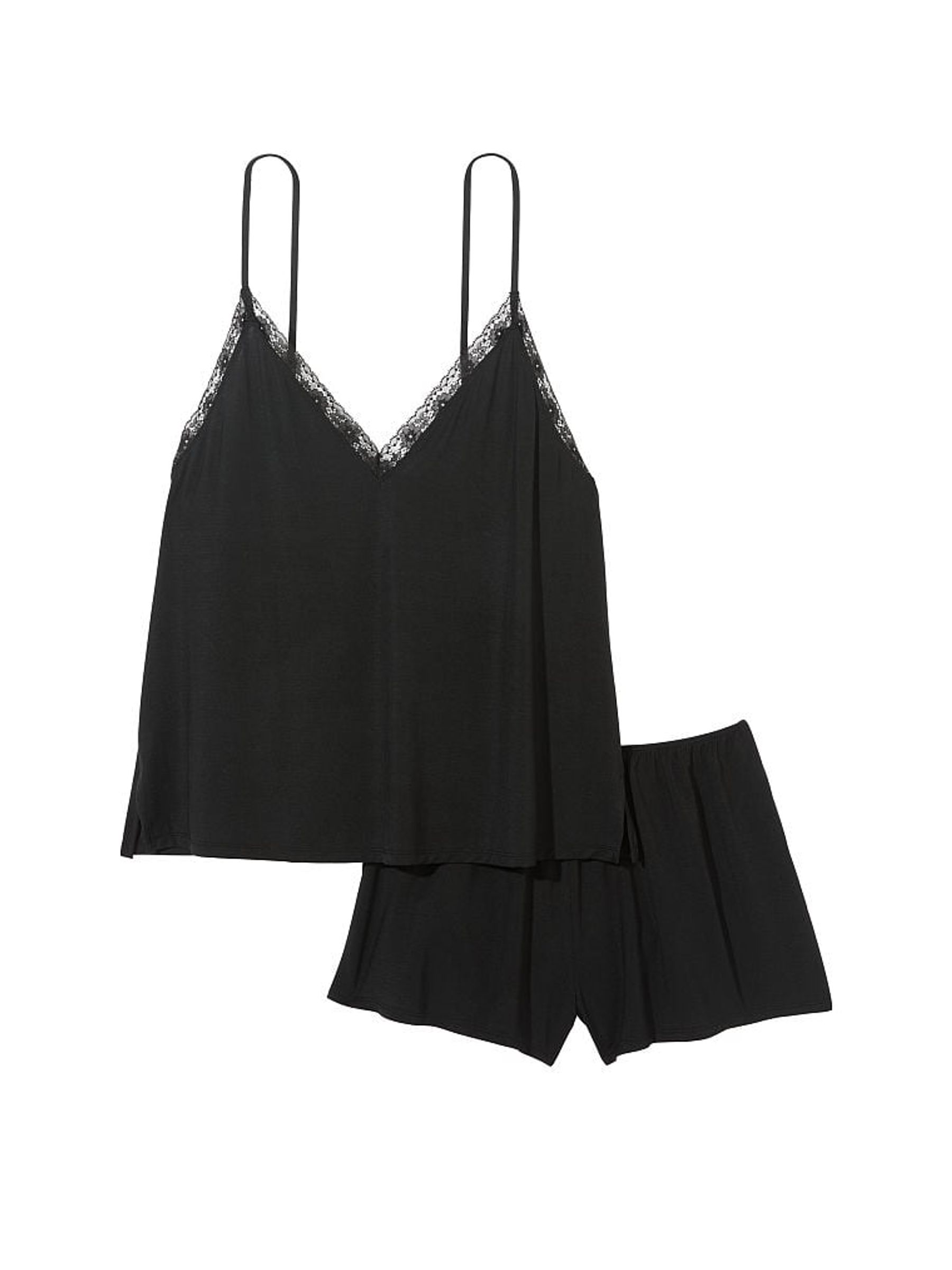 Pure Black Stretch Modal Cami Set - Image 3 of 3