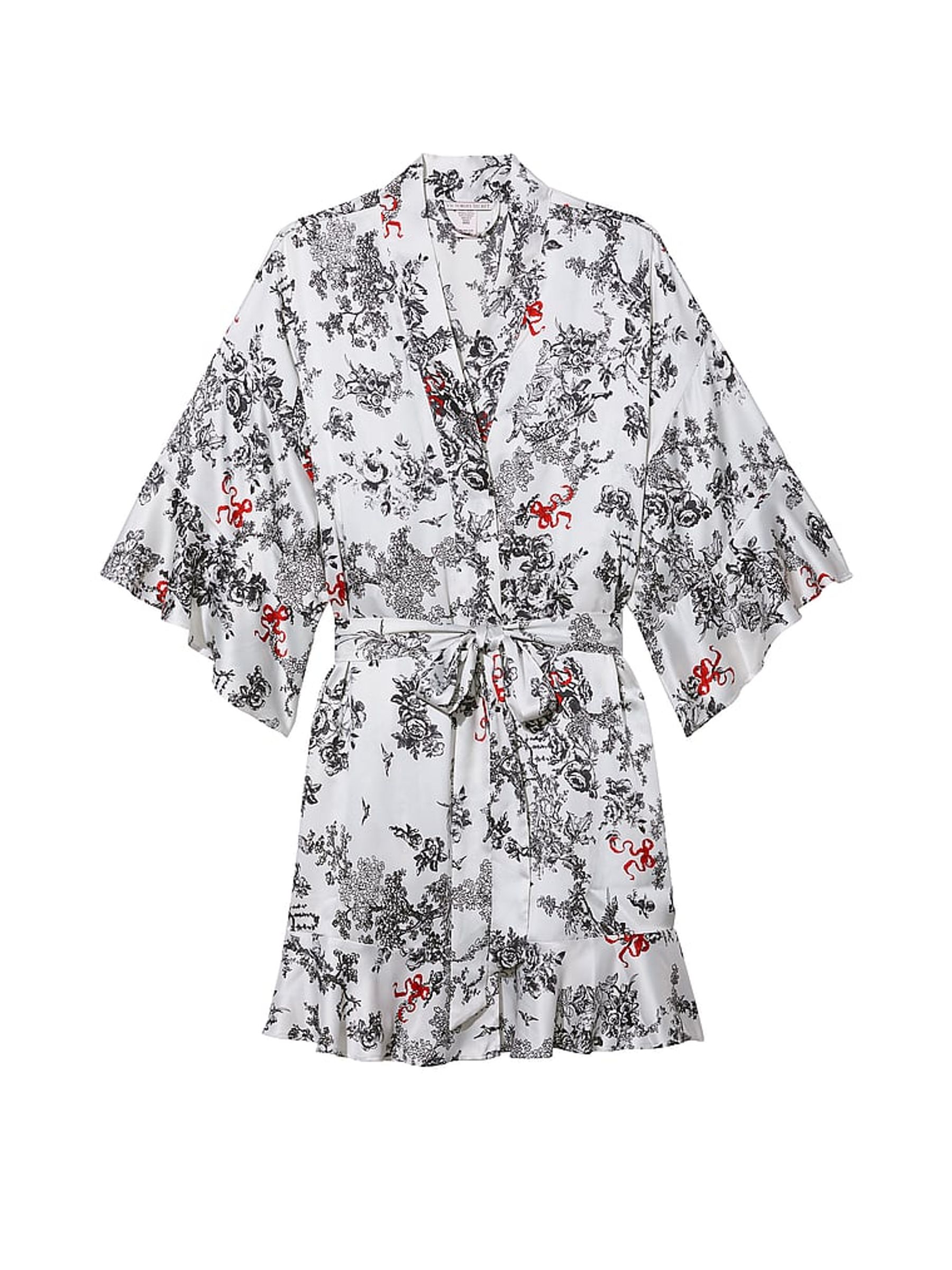 Porcelain Toile White Satin Flounce Satin Robe - Image 3 of 3