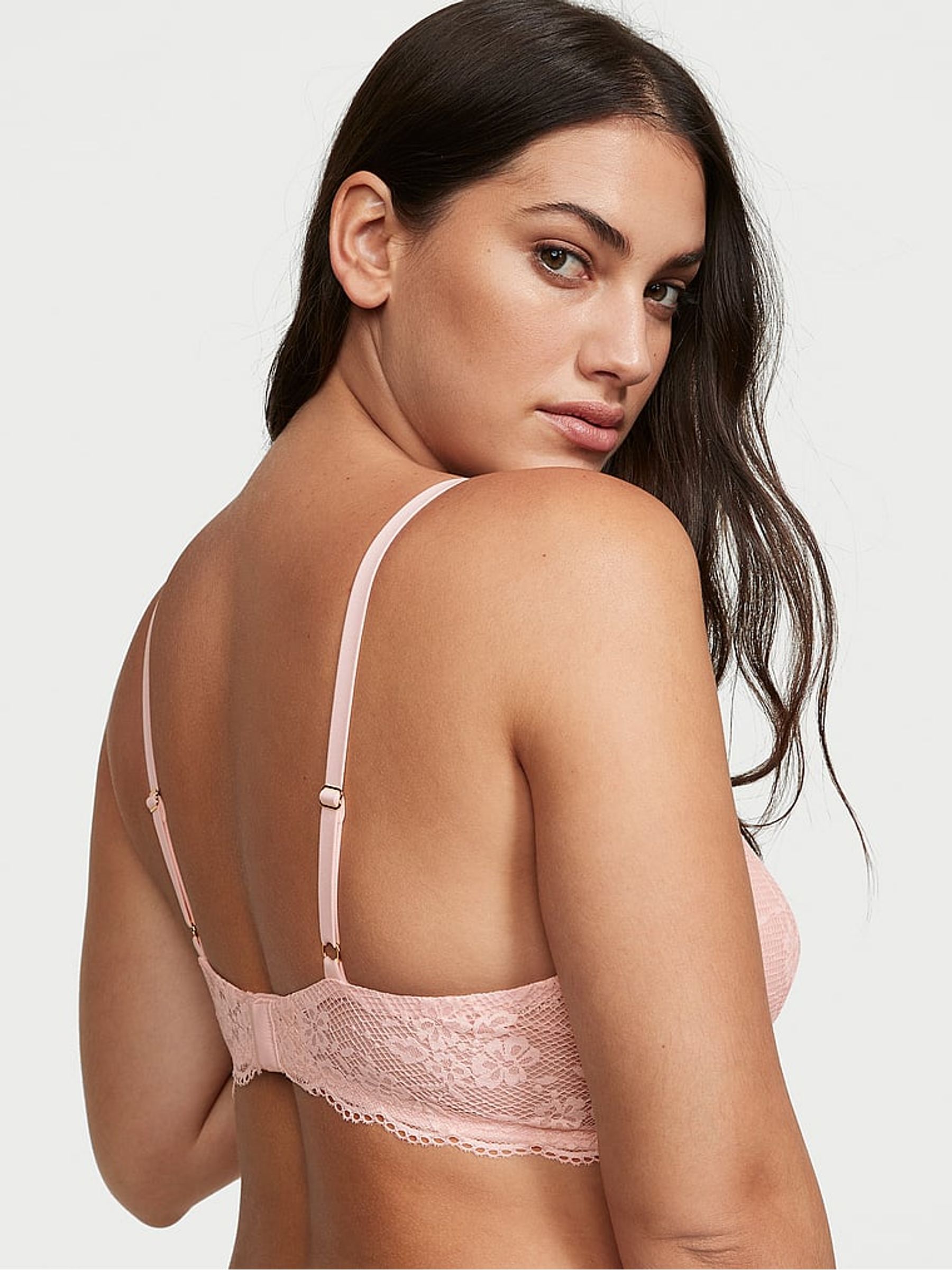 Purest Pink Lace Half Pad Plunge Bra - Image 2 of 4