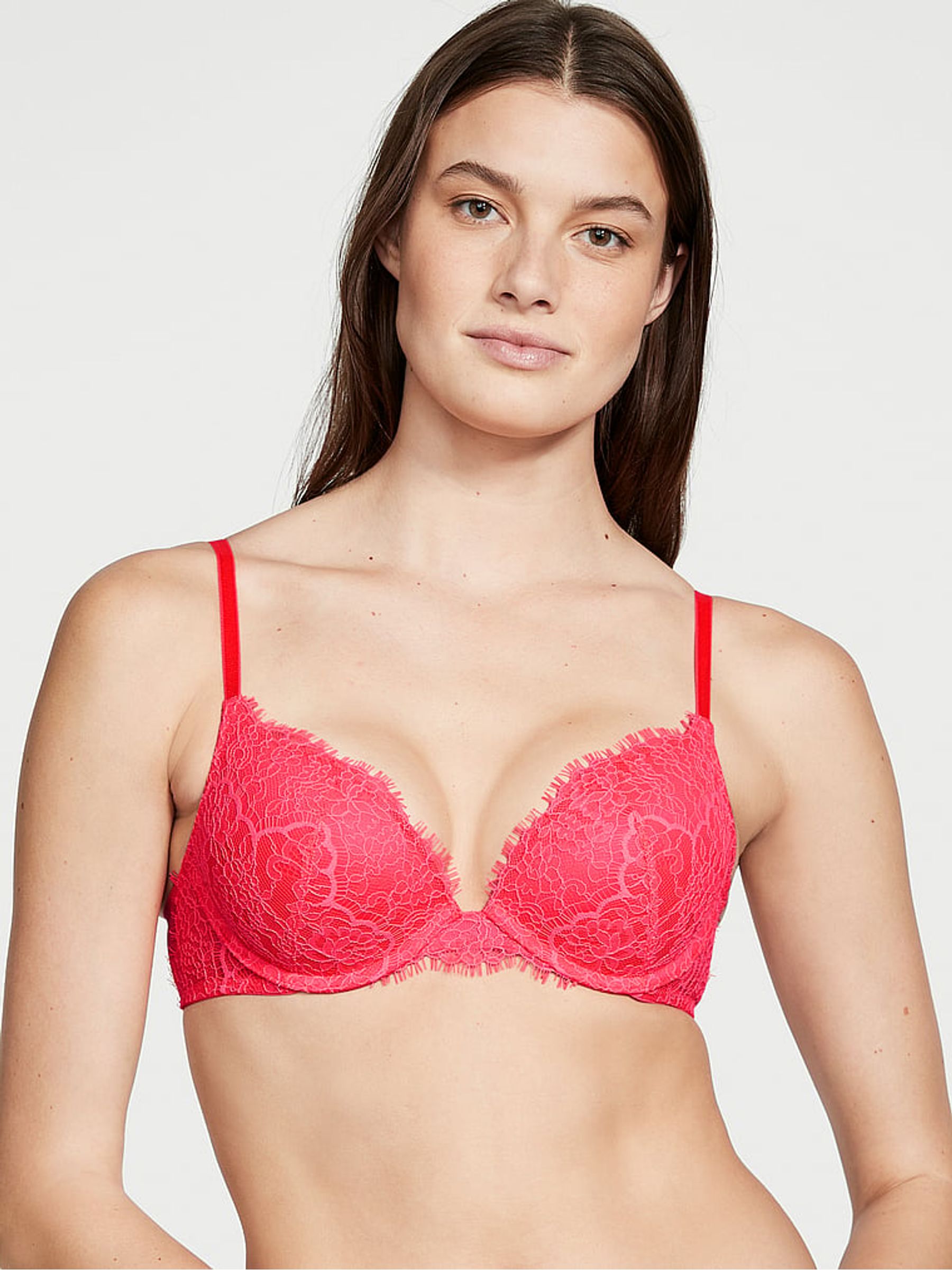 Hottie Pink Lace Push Up Bra - Image 1 of 3