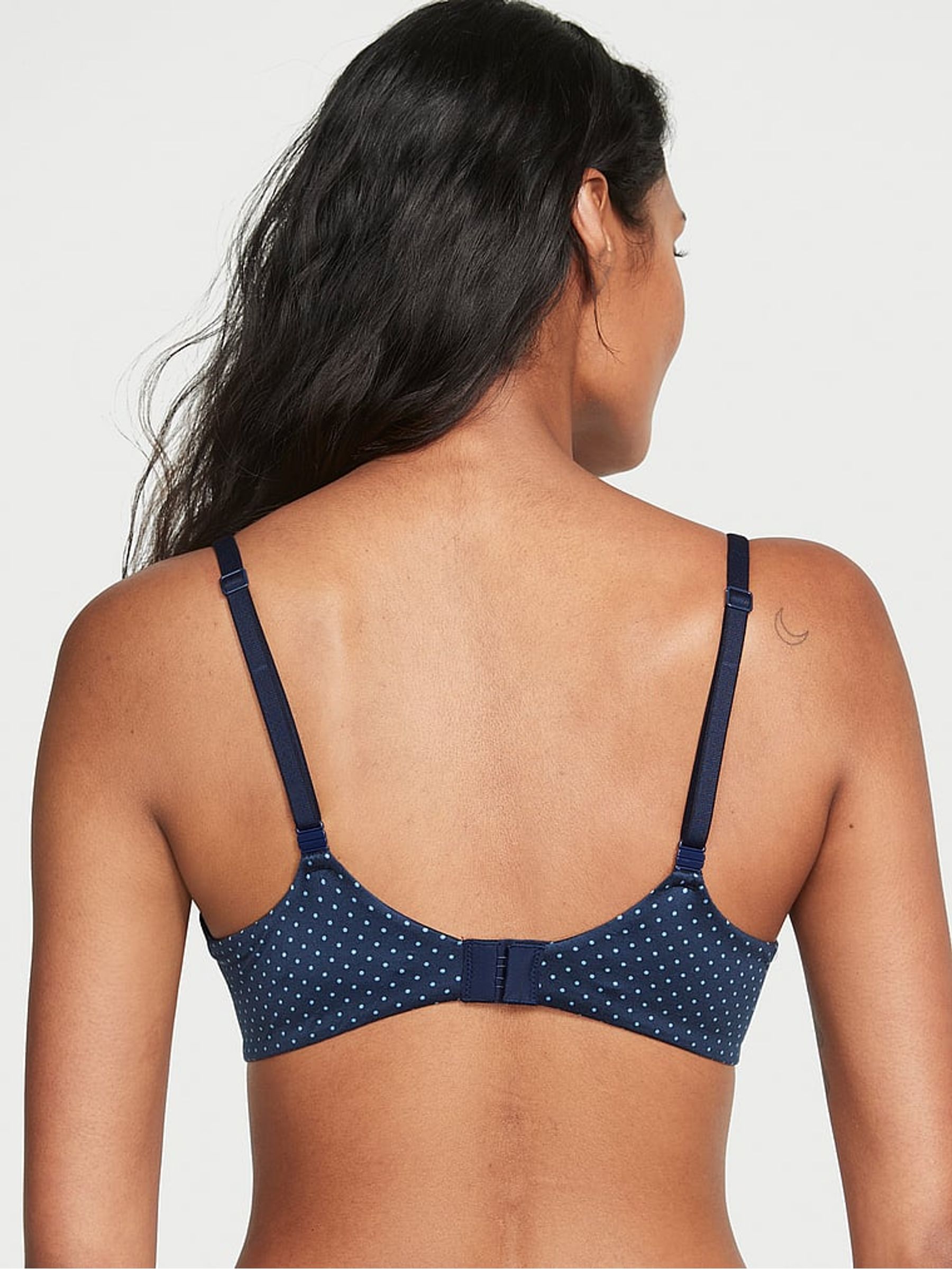 Noir Navy Blue Dot Print Demi Bra - Image 2 of 3