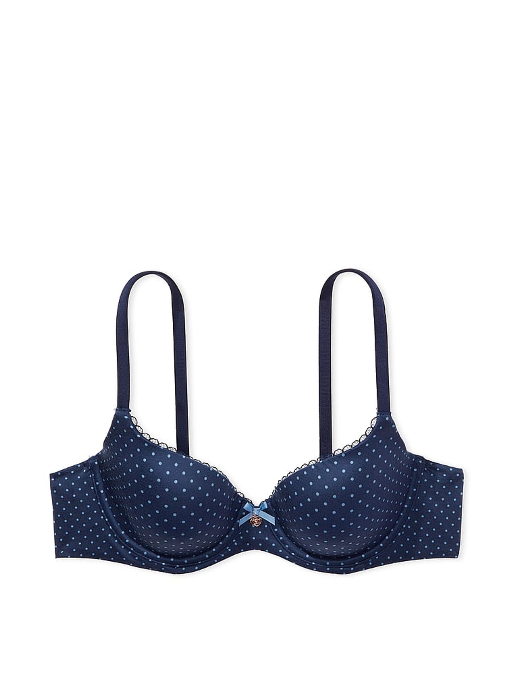 Noir Navy Blue Dot Print Demi Bra - Image 3 of 3