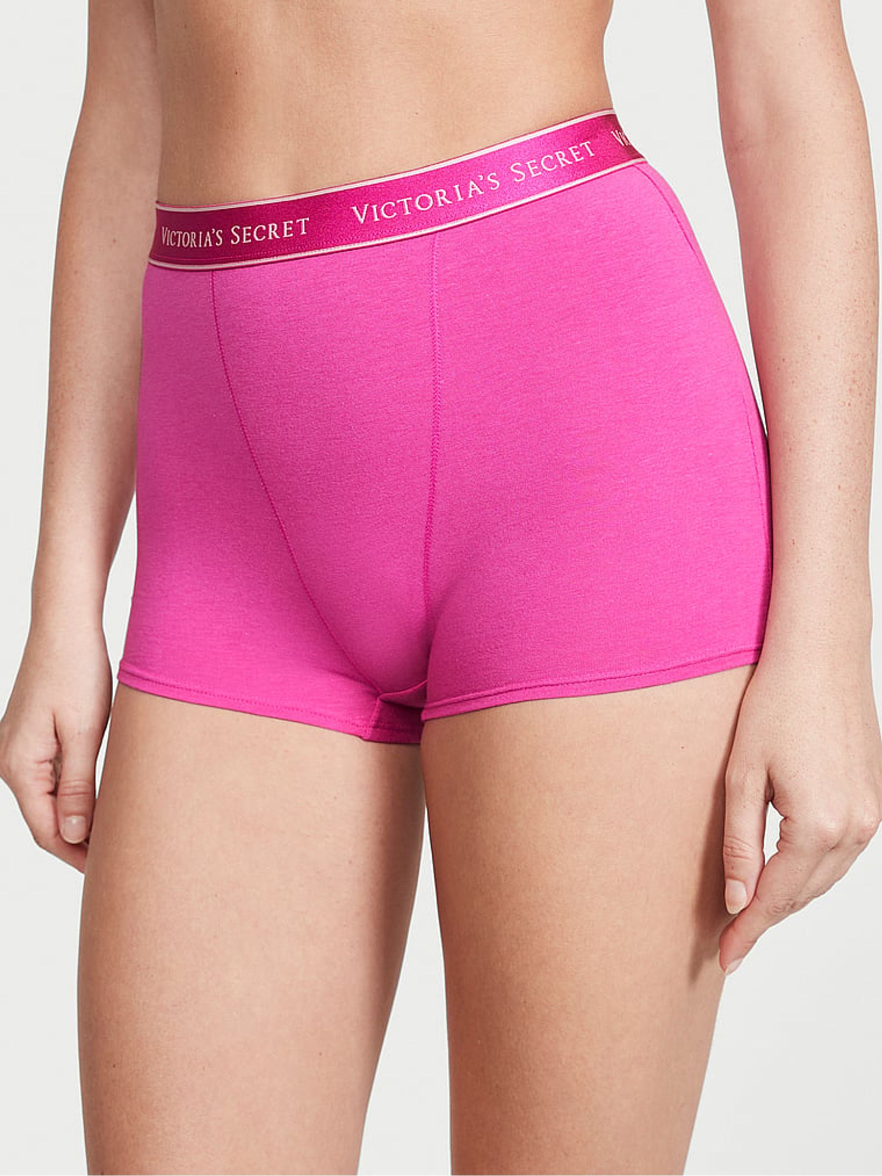 Fuchsia Frenzy Pink Logo High Waisted Shortie Knickers - Image 1 of 1