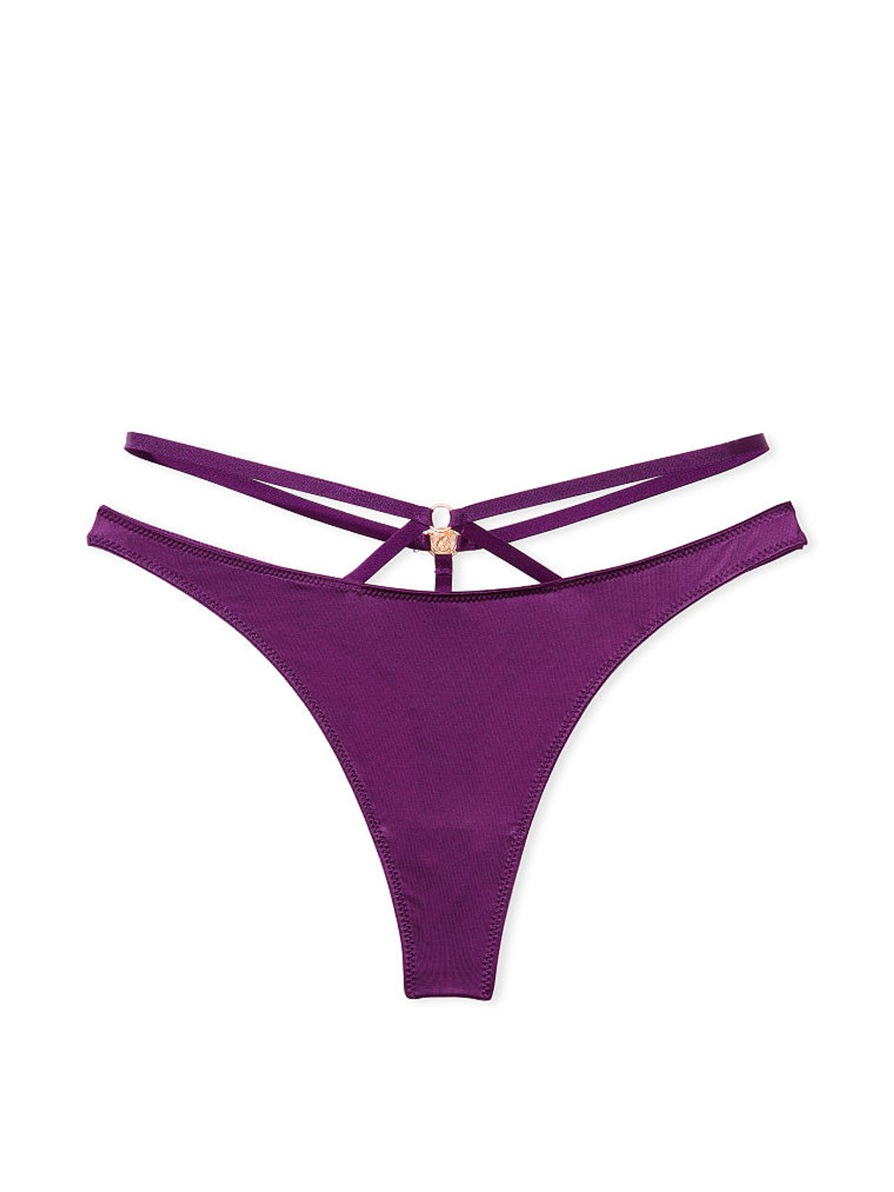 Grape Soda Purple Thong So Obsessed Strappy Cheeky Knickers - Image 3 of 3
