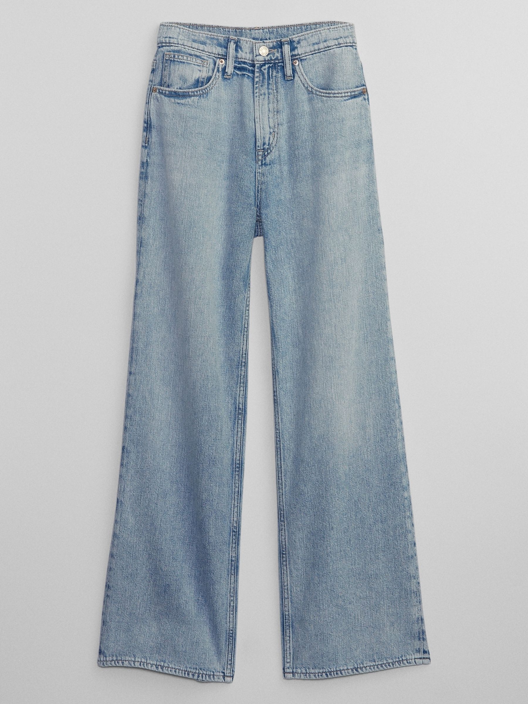 Light Blue High Waisted Stride Wide Leg Jeans - Image 6 of 6