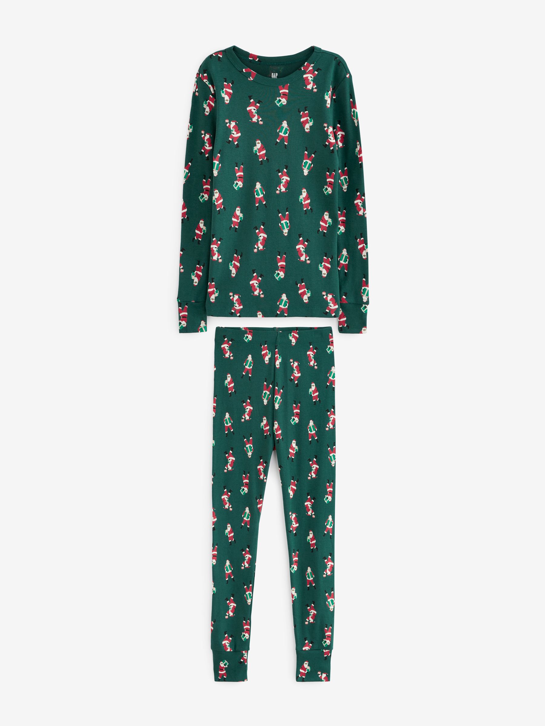 Green Santa Family Christmas Kids Pyjamas - Image 2 of 5