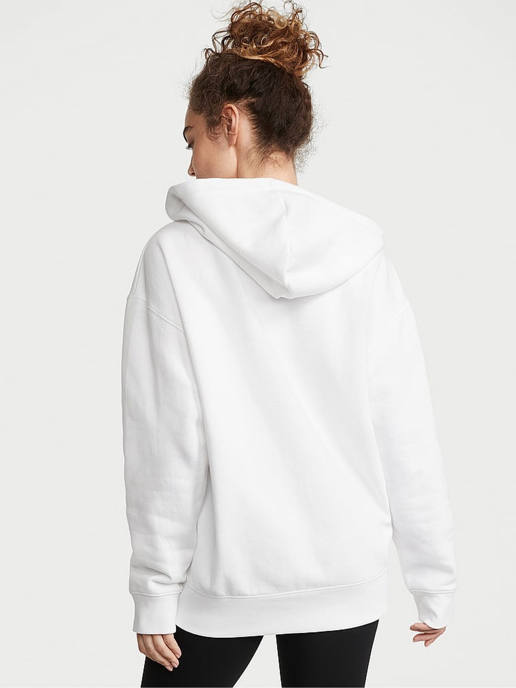 White Fleece Dahlia Zip Up Hoodie - Image 2 of 3