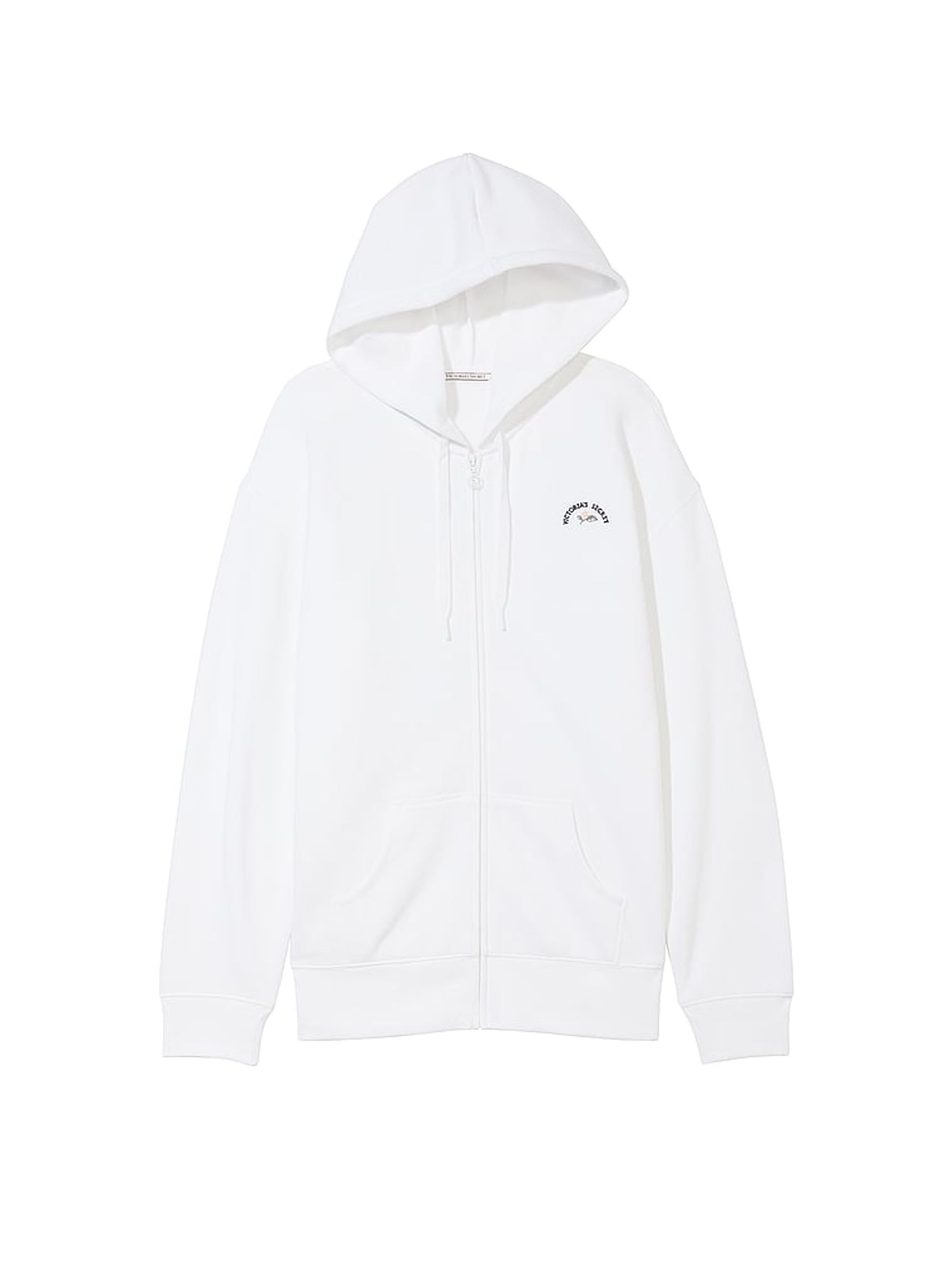 White Fleece Dahlia Zip Up Hoodie - Image 3 of 3
