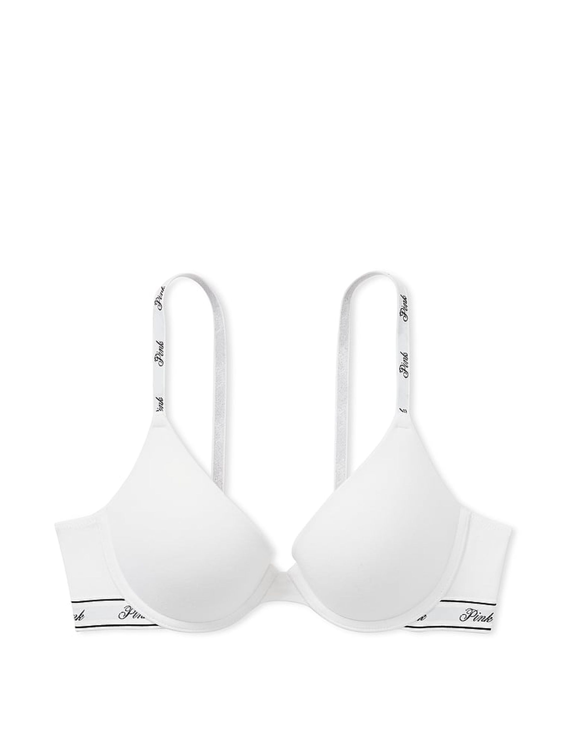 White Logo Push Up Bra - Image 3 of 4