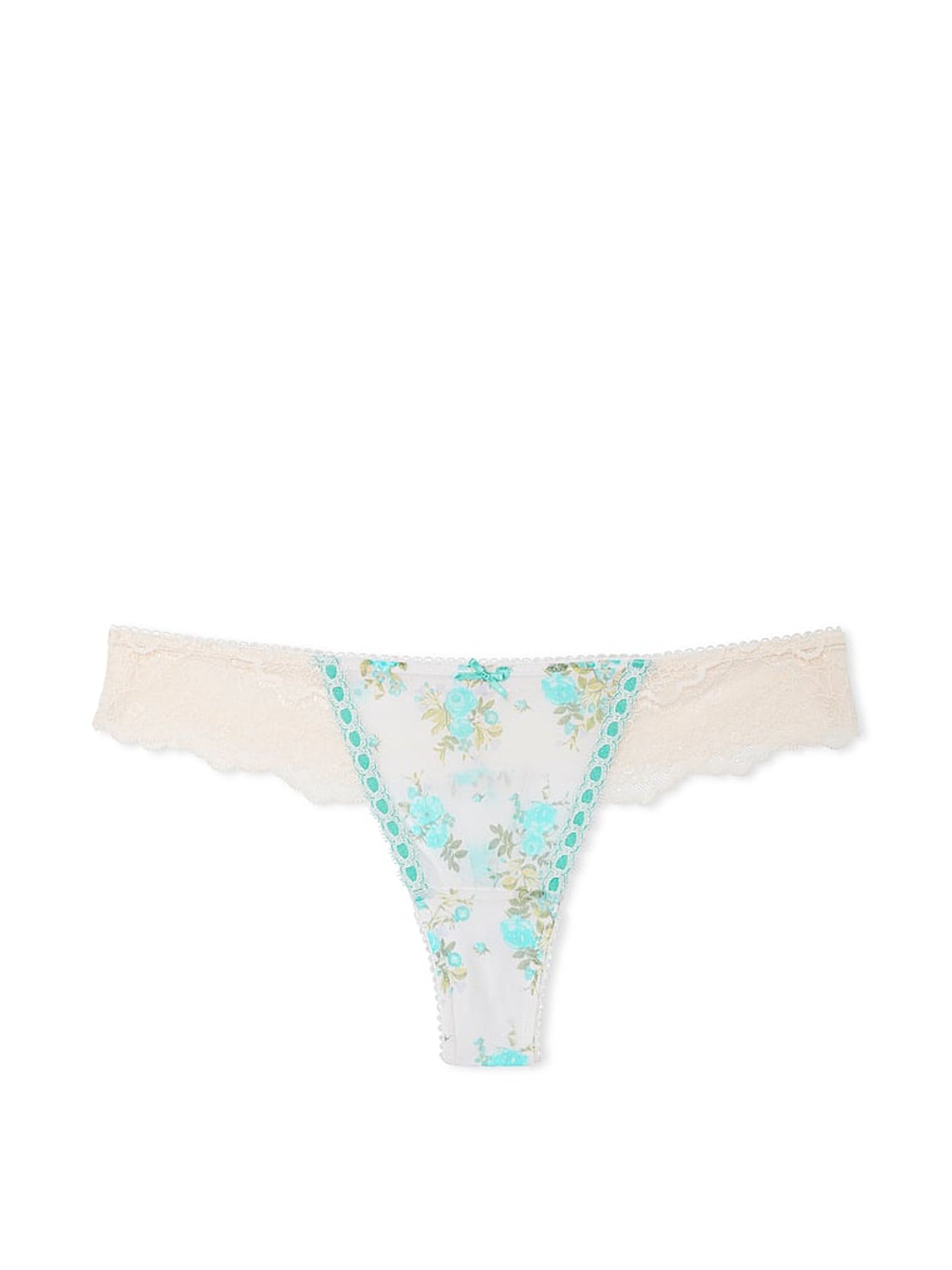 Lovers Bouquet White Thong Ribbon Lace Knickers - Image 3 of 3