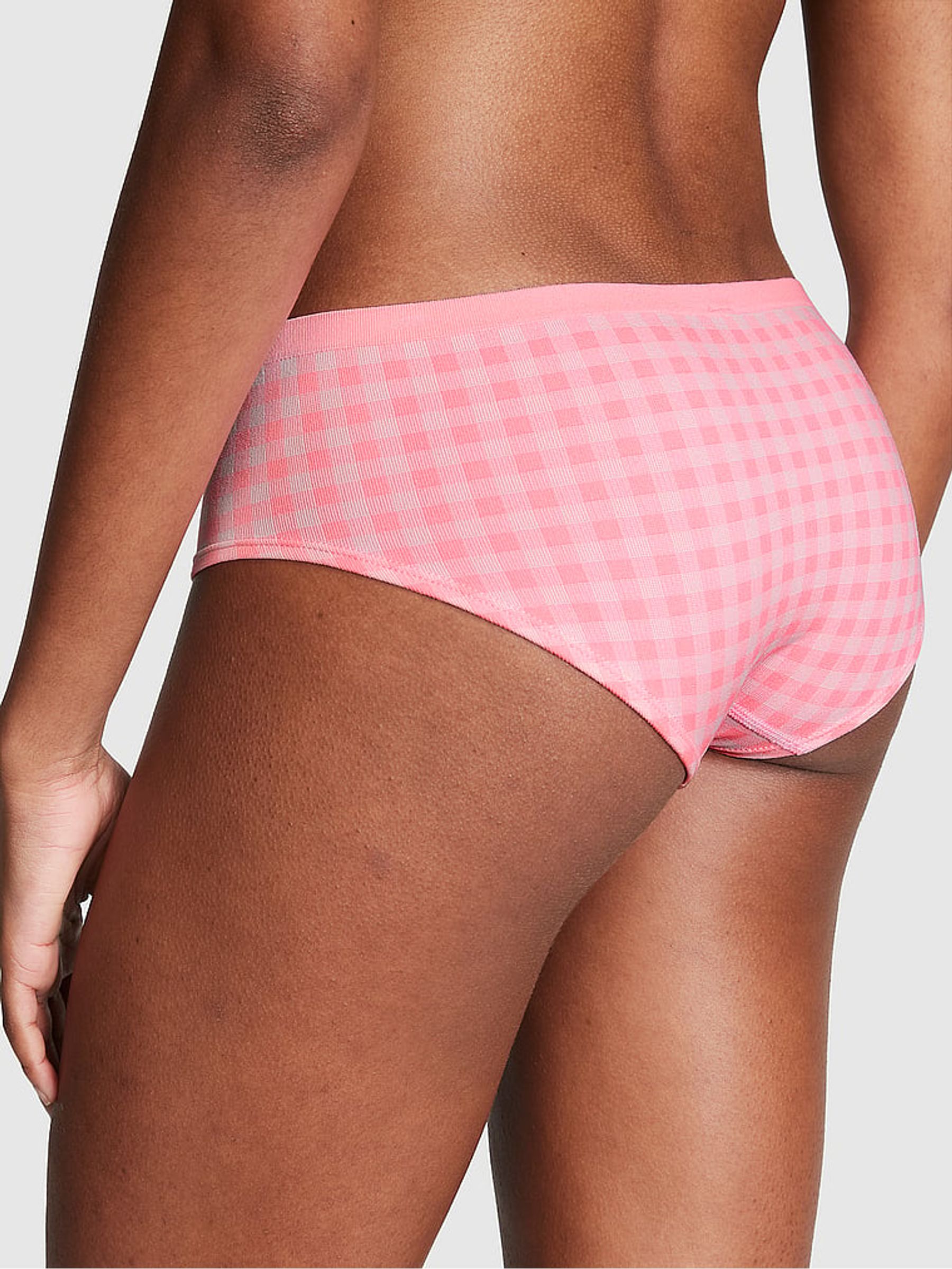 Pink Bubble Gingham Jaquared Seamless Hipster Knickers - Image 2 of 3
