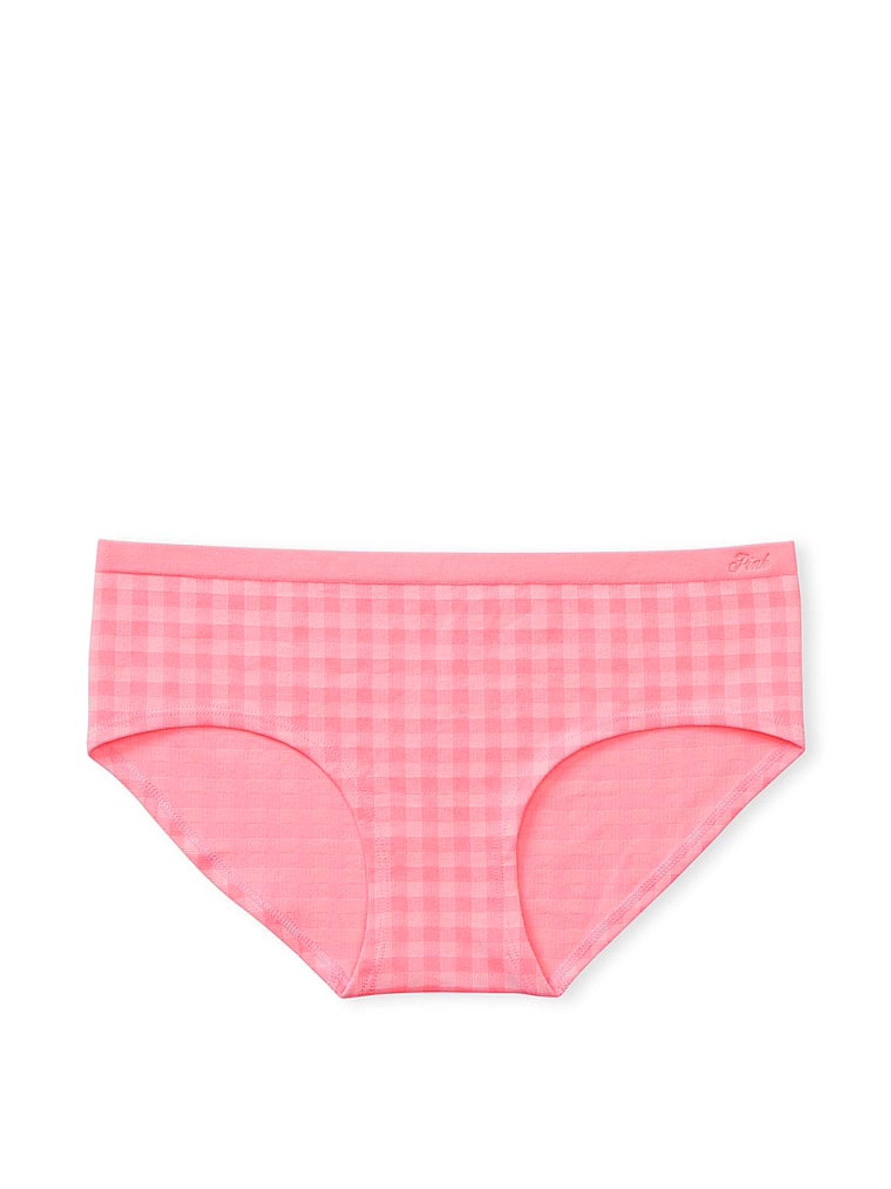 Pink Bubble Gingham Jaquared Seamless Hipster Knickers - Image 3 of 3