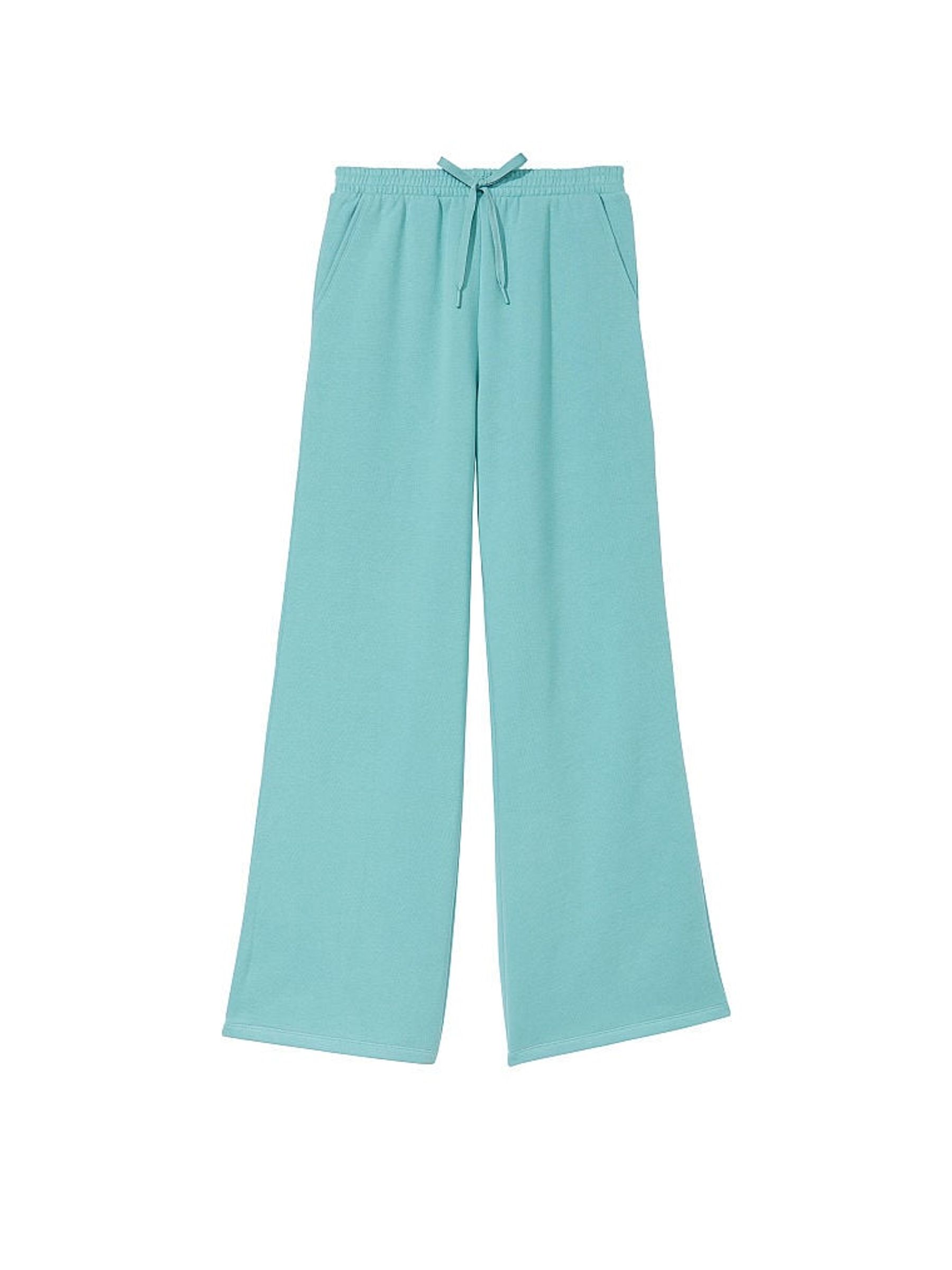 Fountain Blue Fleece Mid Rise Wide Leg Jogger - Image 3 of 3