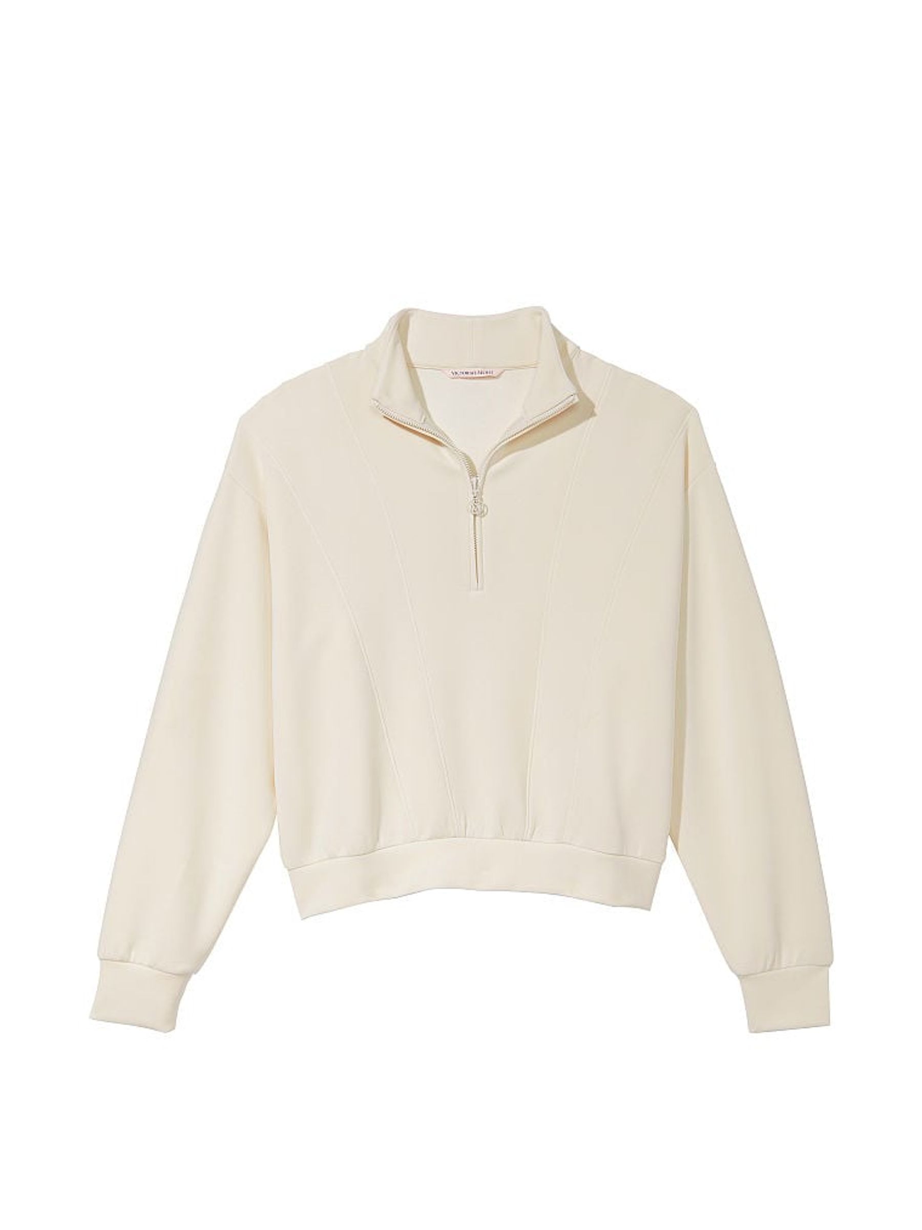 Linen Cream Modal Half Zip Sweatshirt - Image 3 of 3