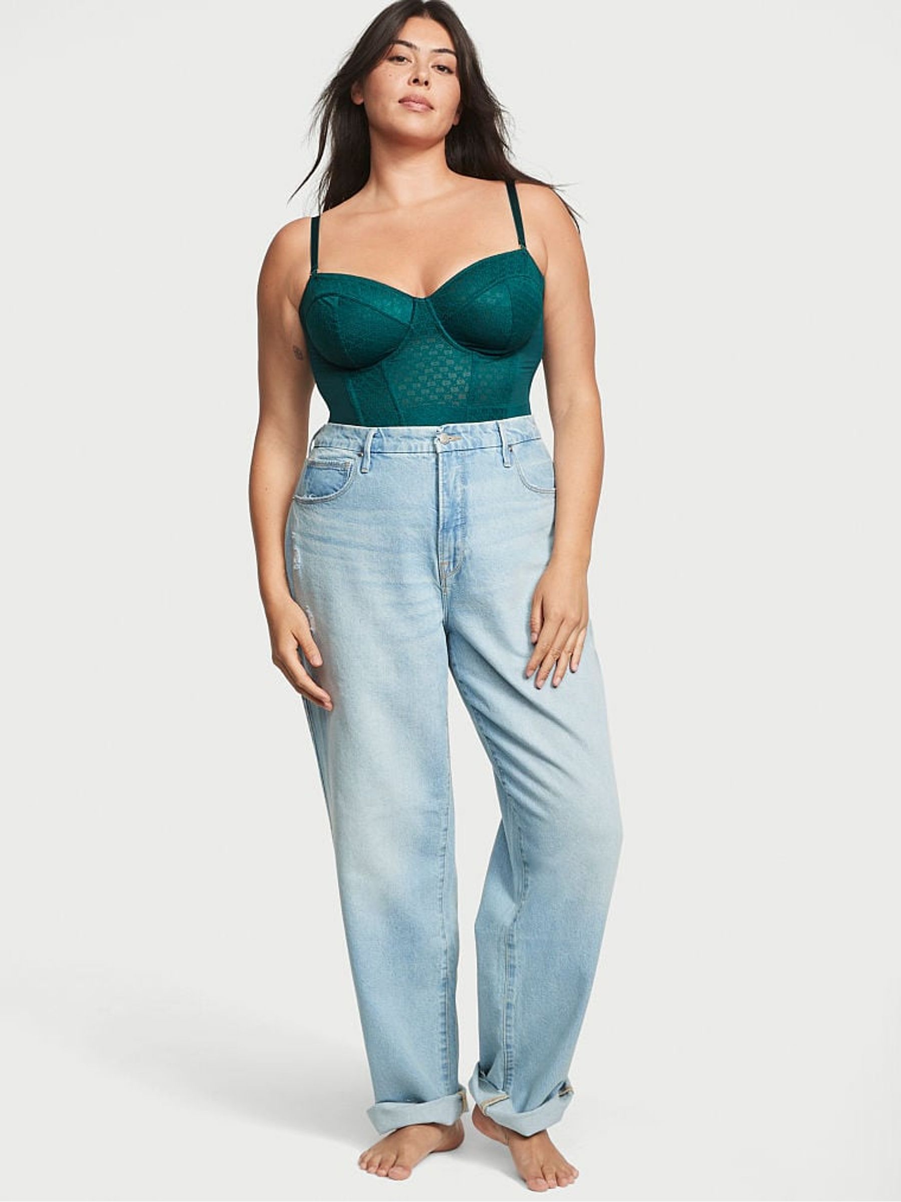 Black Ivy Green Archive Monogram Corset Bra Top - Image 3 of 4