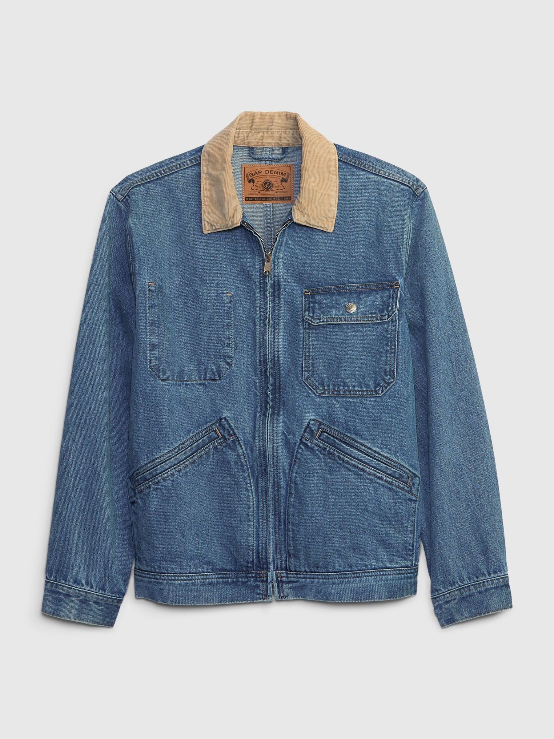 Blue Unisex Sean Wotherspoon Washwell Denim Chore Jacket - Image 4 of 4