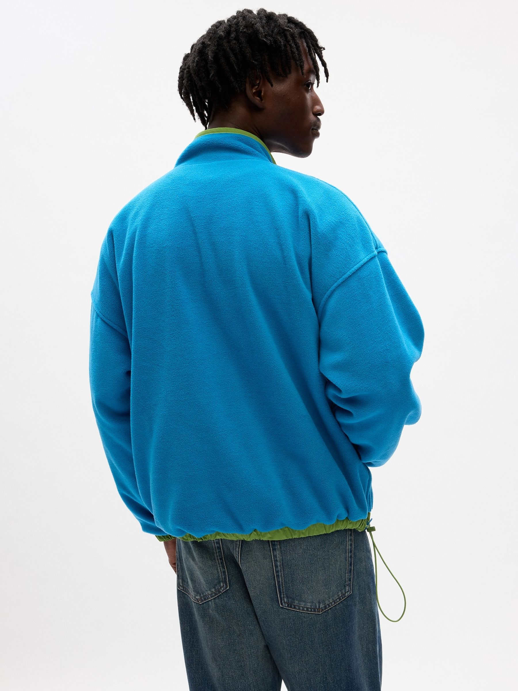 Blue & Orange Unisex Sean Wotherspoon Reversible Half-Zip Fleece Pullover - Image 2 of 6