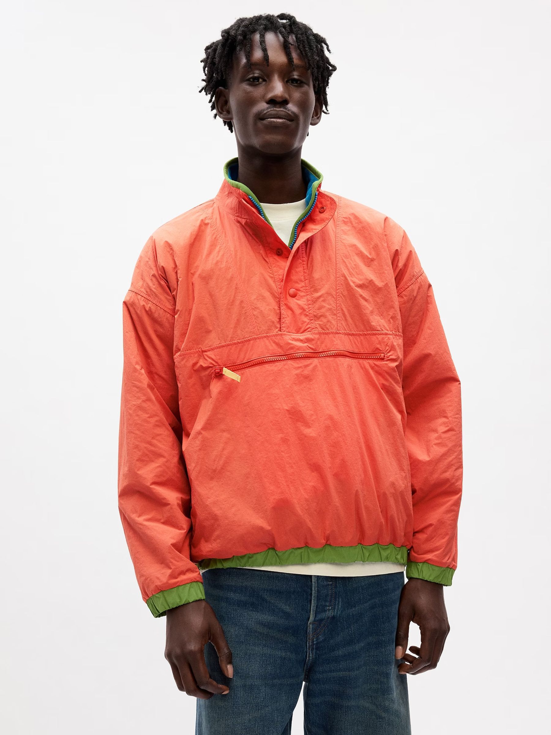 Blue & Orange Unisex Sean Wotherspoon Reversible Half-Zip Fleece Pullover - Image 4 of 6