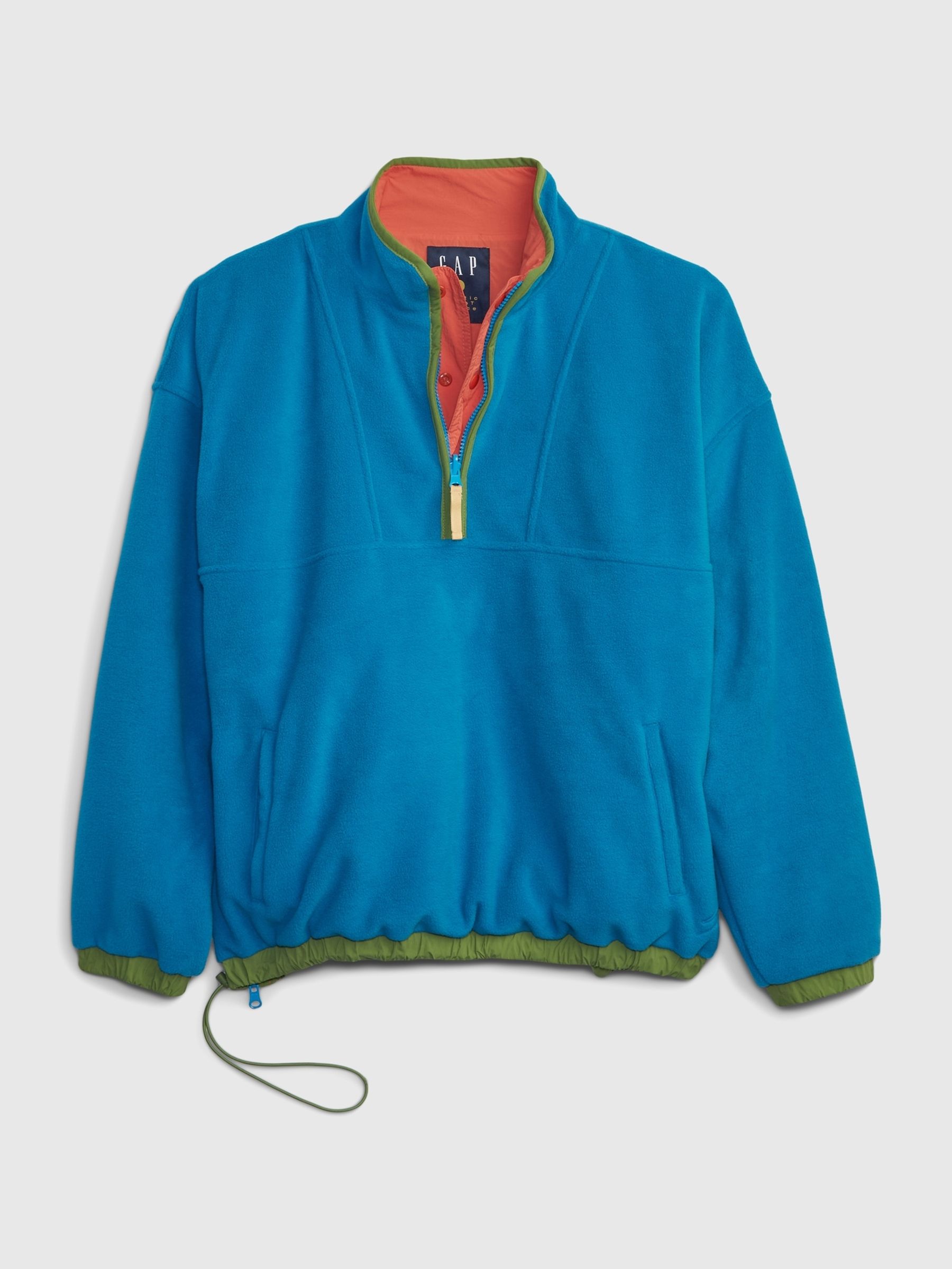 Blue & Orange Unisex Sean Wotherspoon Reversible Half-Zip Fleece Pullover - Image 5 of 6