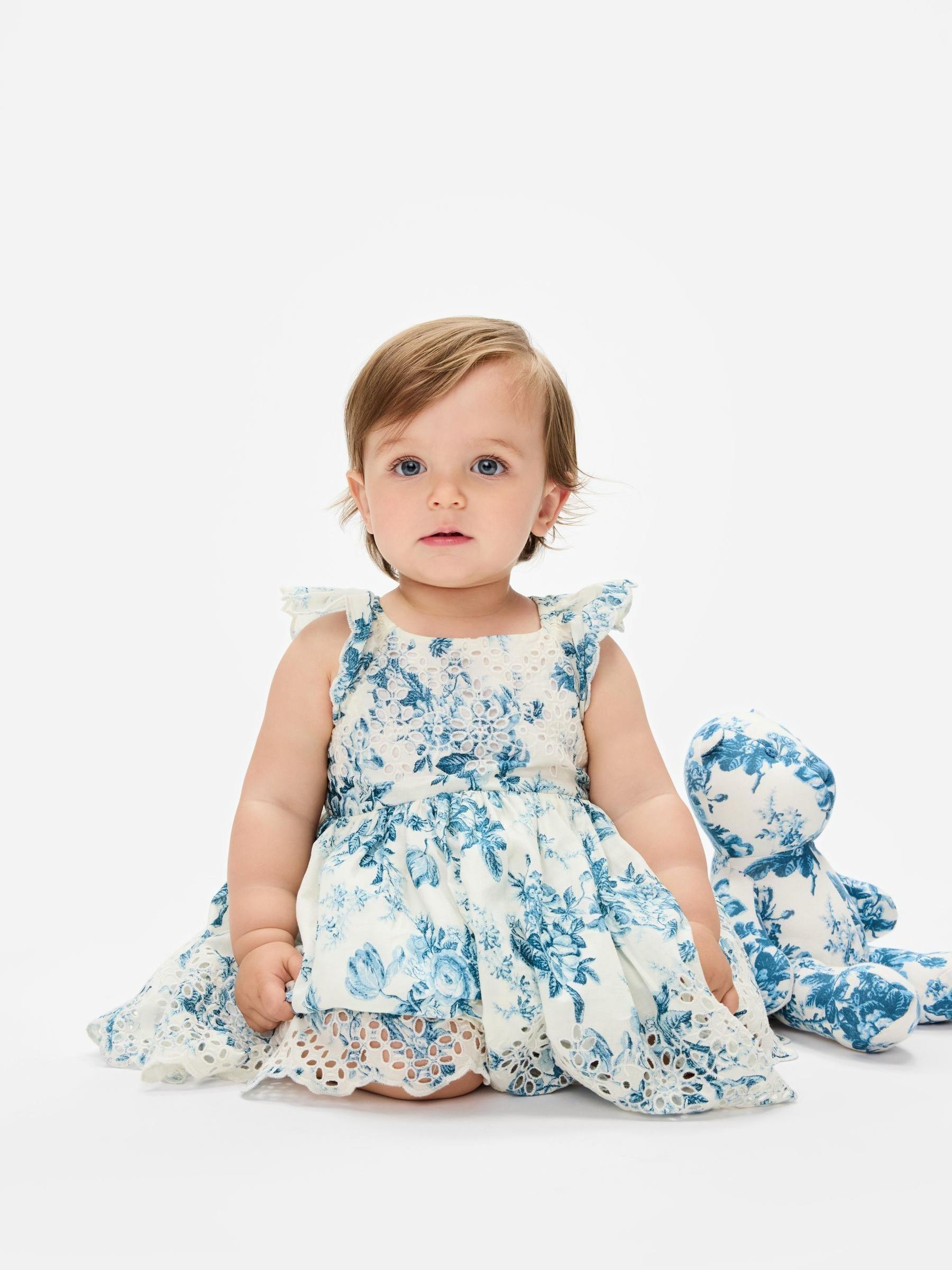 Blue LoveShackFancy Baby Floral Eyelet Dress - Image 1 of 1