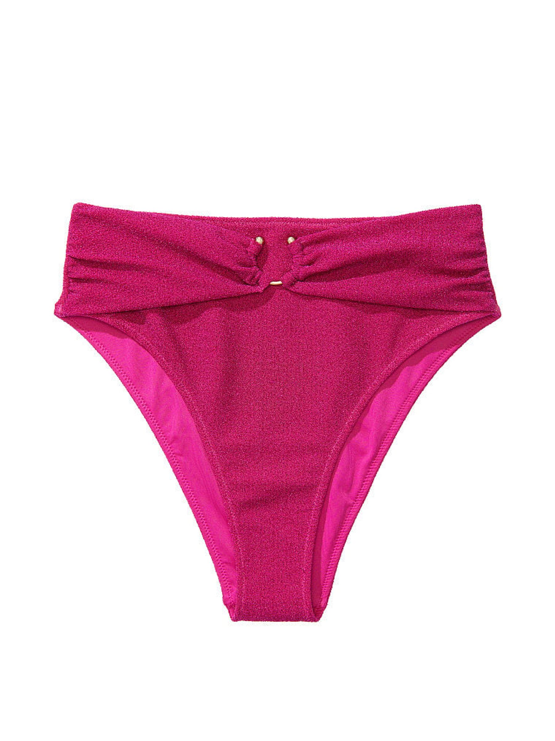 Forever Pink High Waisted Shimmer Swim Bikini Bottom - Image 3 of 3
