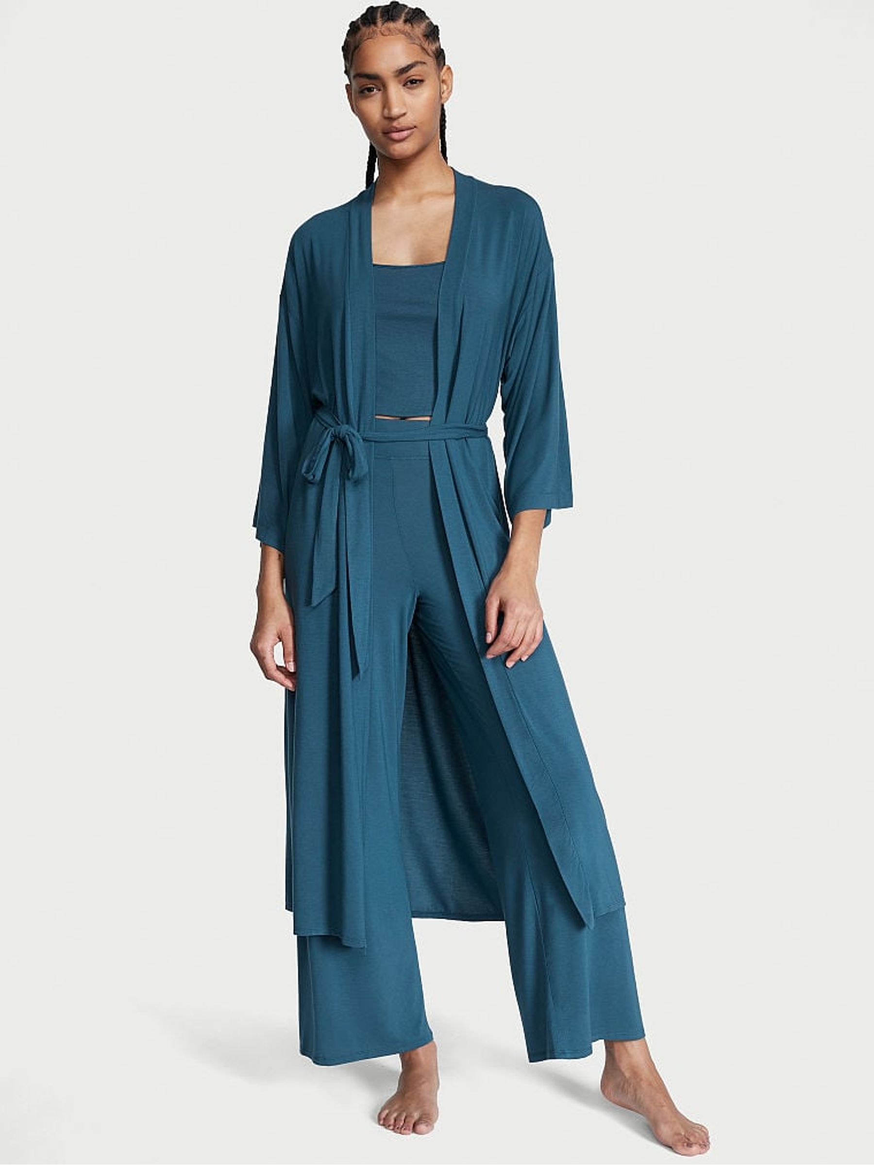 Midnight Sea Blue Modal Long Pyjamas - Image 1 of 4